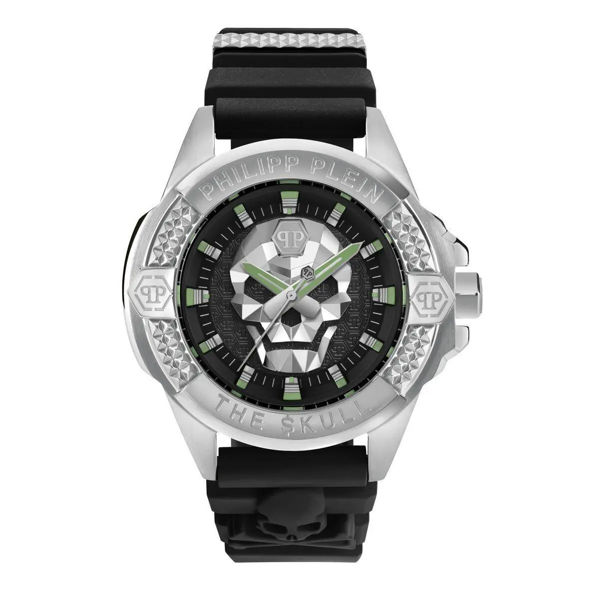 Philipp Plein The $kull Men’s Watch – Silver - Black Silicone Strap PWAAA0121