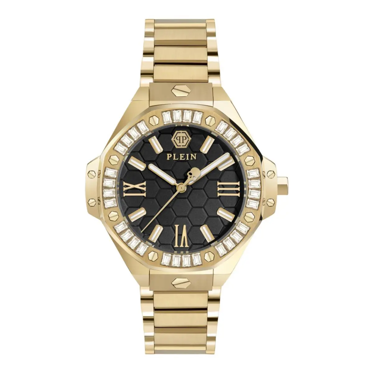 Philipp Plein Womens Gold 39mm Bracelet Fashion Watch