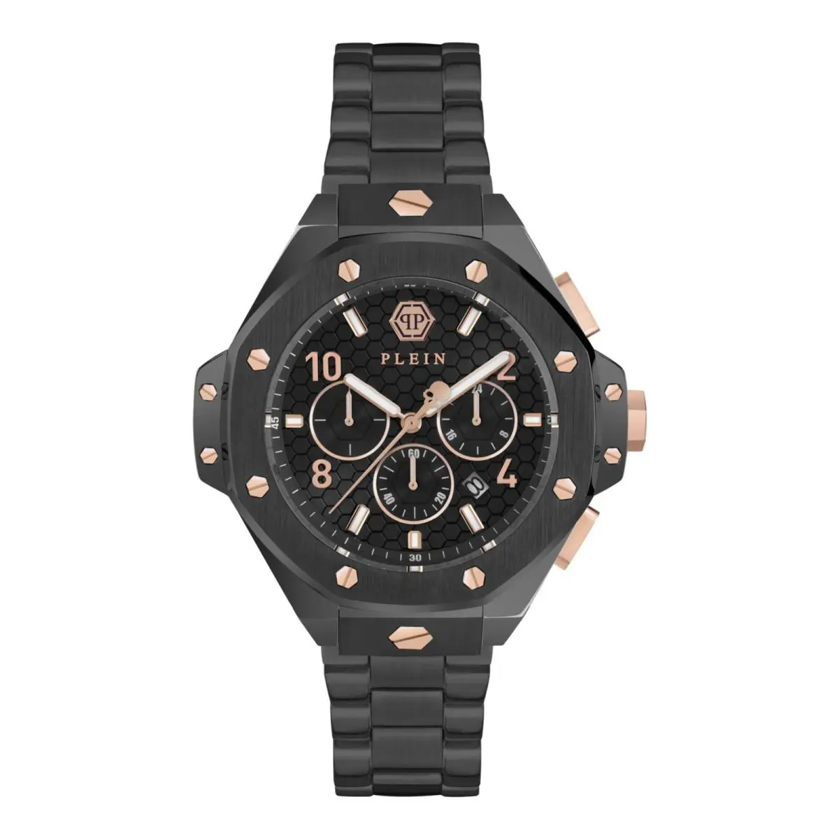 Philipp Plein Mens Black 46mm Bracelet Fashion Watch