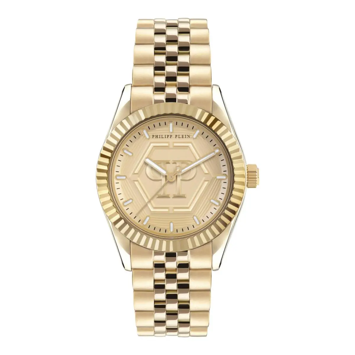 Philipp Plein Womens Gold 38mm Bracelet Fashion Watch - Dial: Gold, Band: Gold, Bezel: Gold