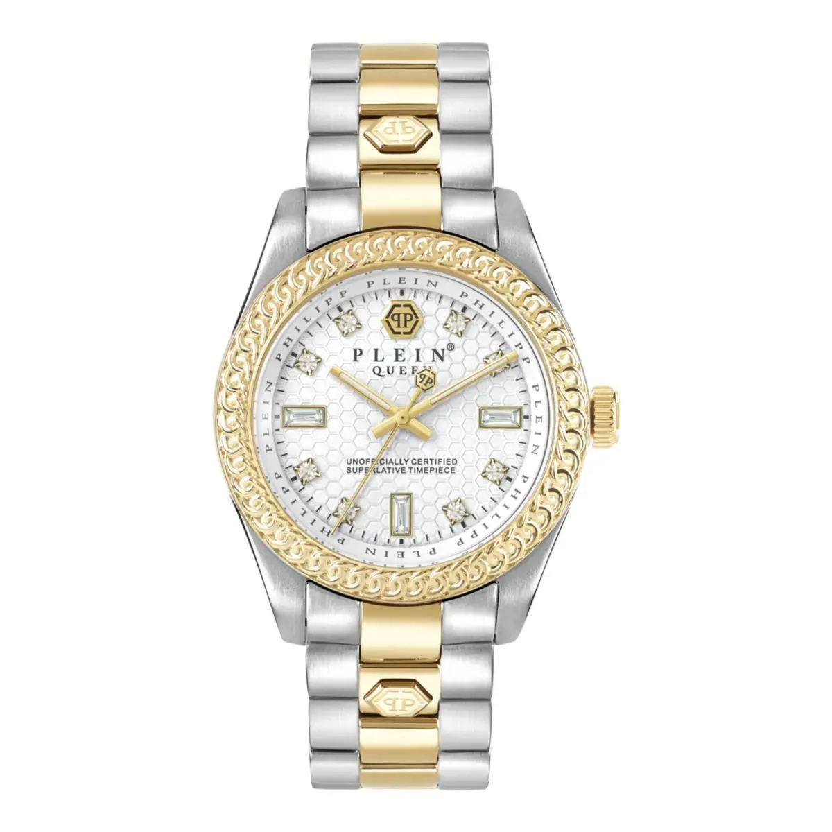 Philipp Plein Womens Two Tone 36mm Bracelet Fashion Watch