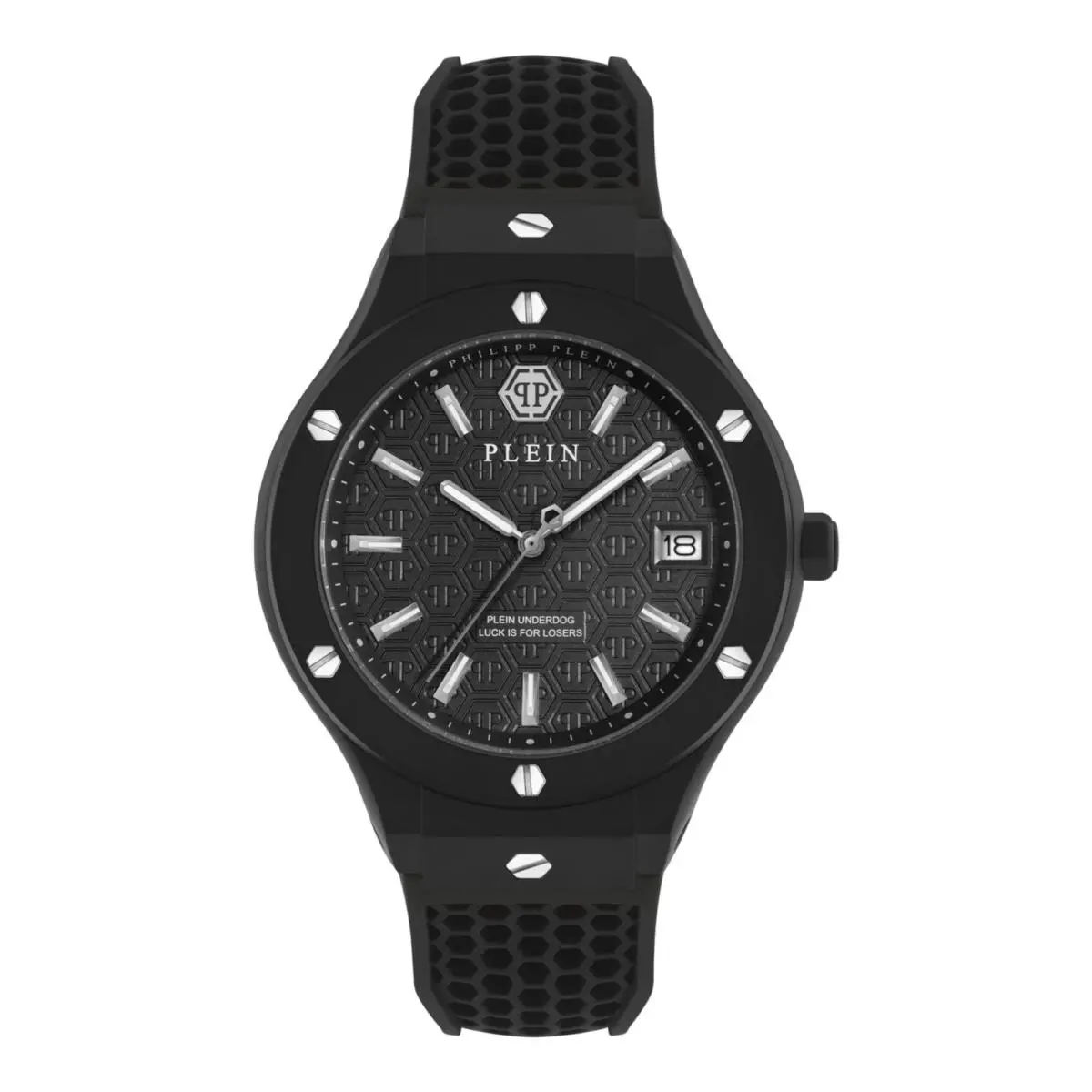 Philipp Plein Mens Black 44mm Strap Fashion Watch