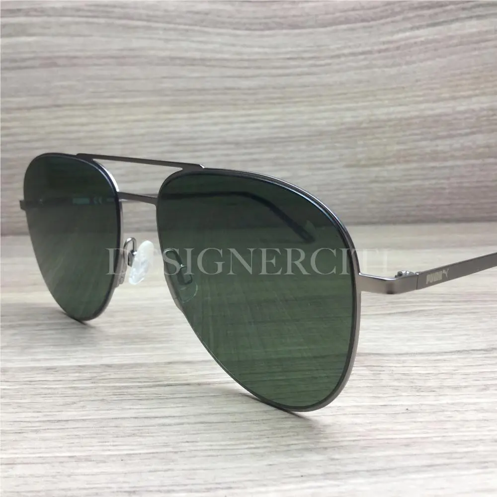 Double Blade PU0160S Sunglasses Matte Ruthenium 006 57mm by Puma