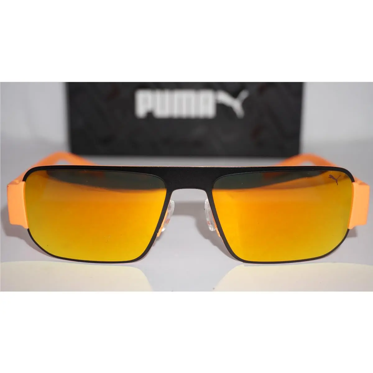 Sunglasses Hawkins Black Orange Gold Mirror PU0283S 004 57 17 145 by Puma