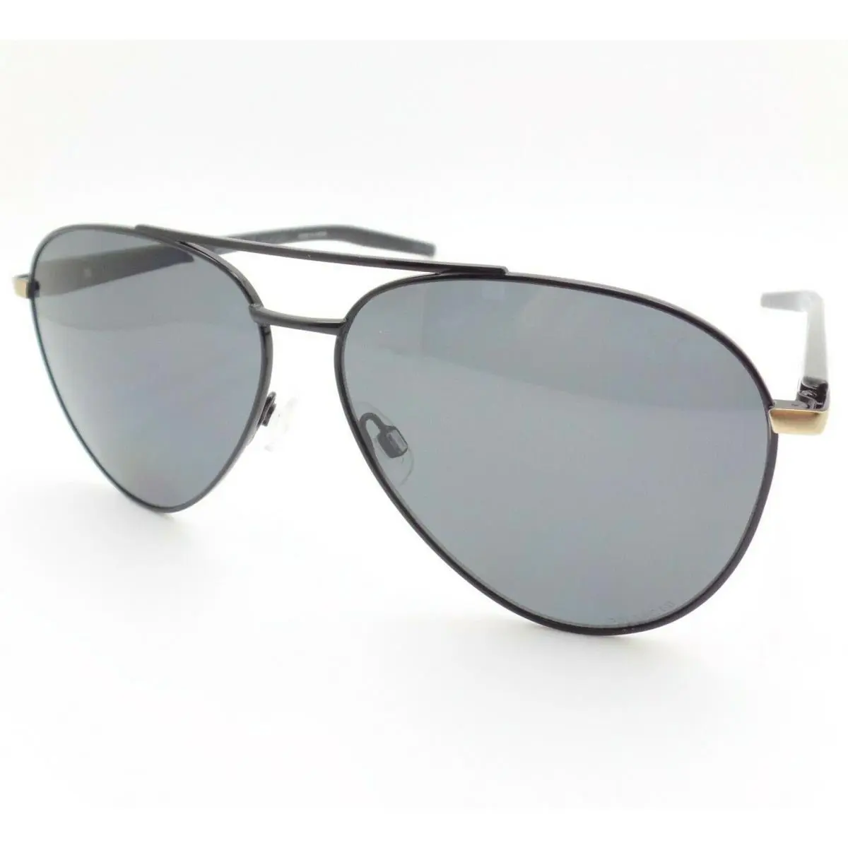 Puma PU0268S 001 Black Gold Smoke Polarized Sunglasses