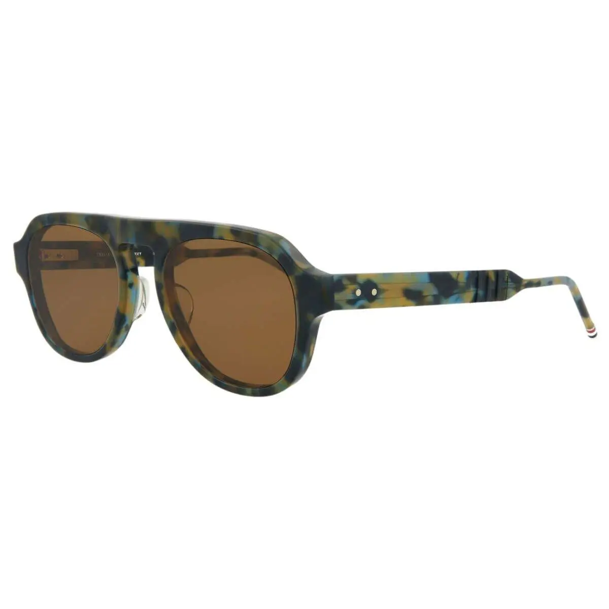 TBS416 5202AF Navy Tortoise w/ Brown Lenses 52-20 Aviator Sunglasses by Thom Browne
