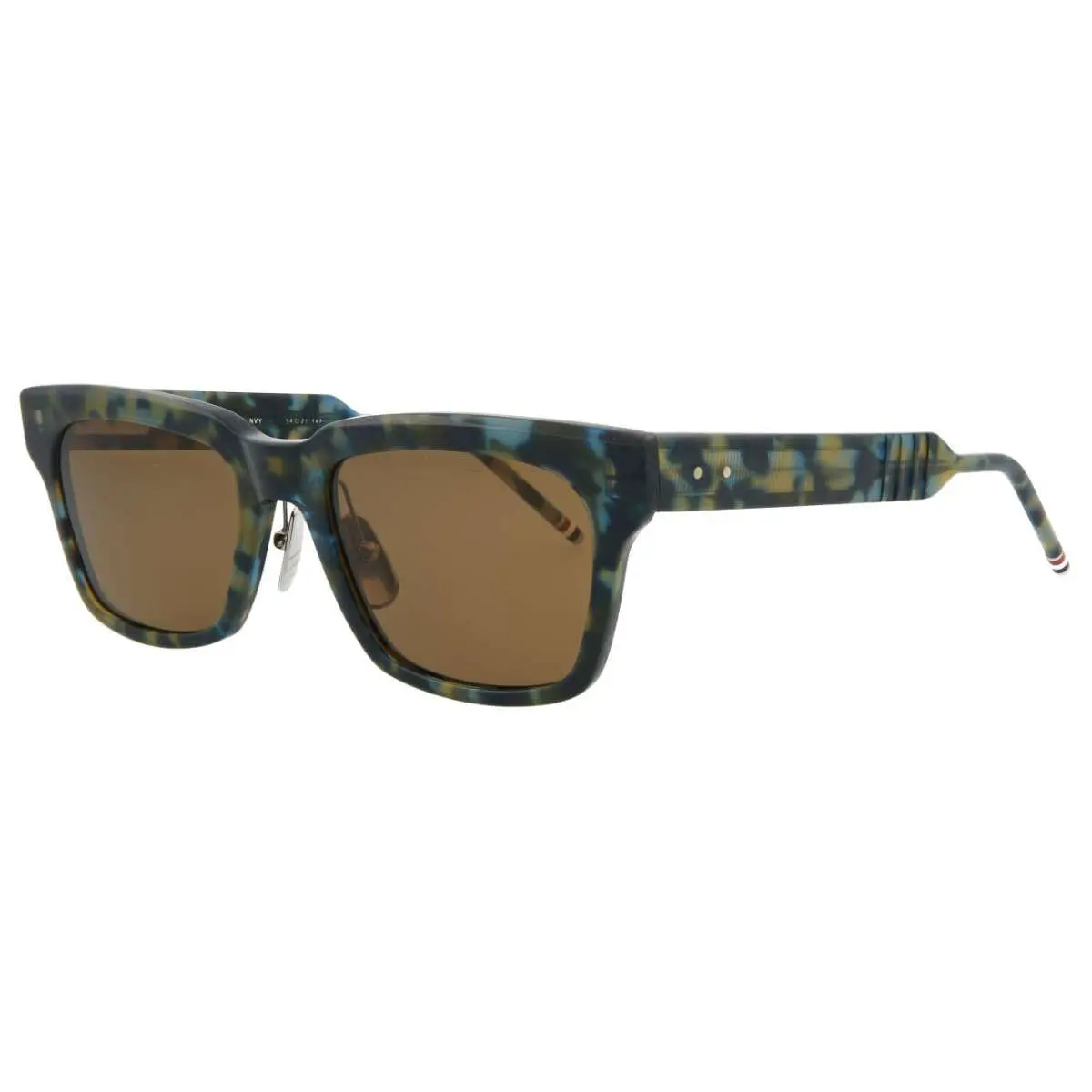 Thom Browne TBS418 5403AF Navy Tortoise w/ Brown Lenses 54-21 Square Sunglasses