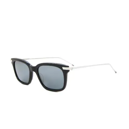 Sunglasses Navy Blue Frame Silver Mirror Lens TB-701-H-T-NVY-SLV 53 by Thom Browne
