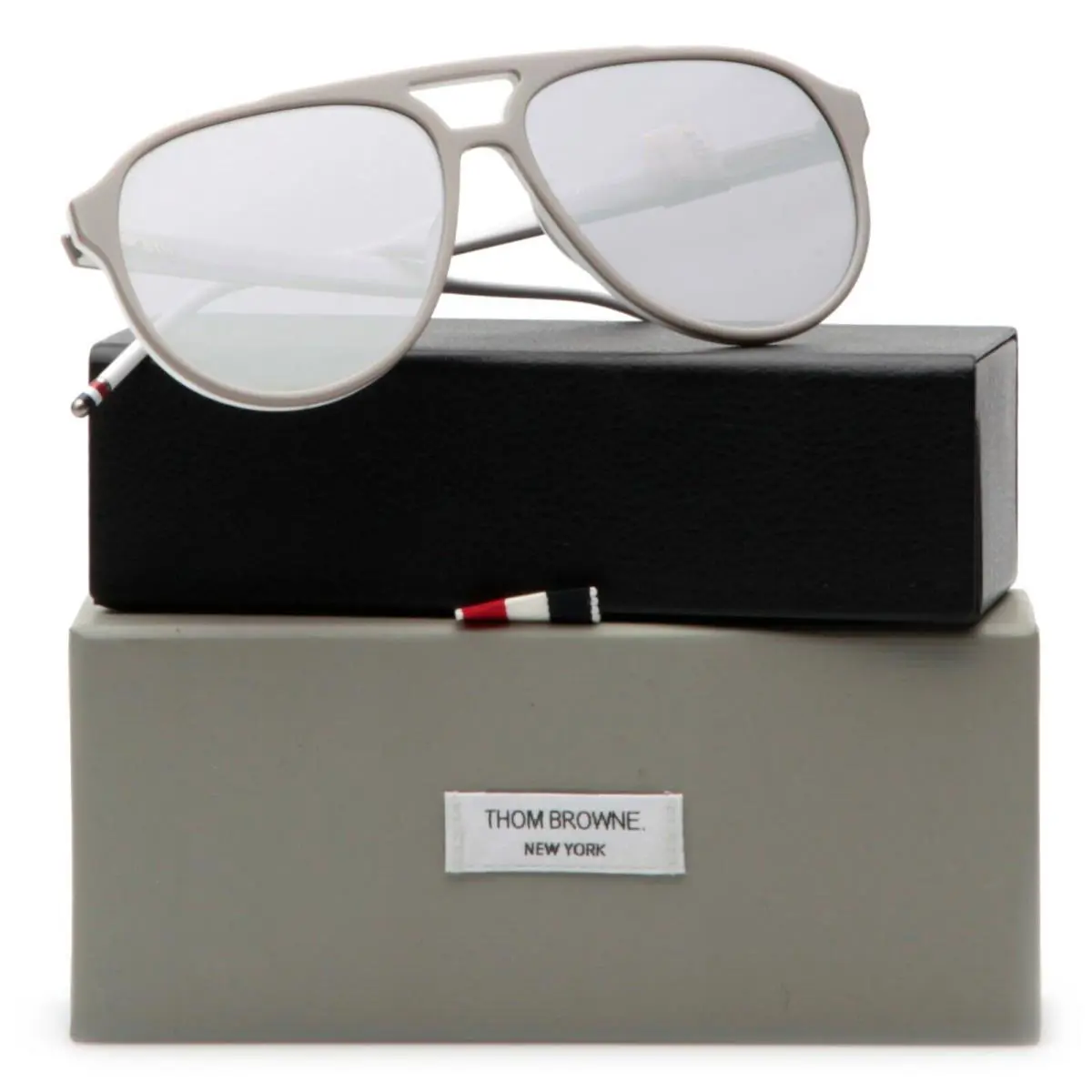 TBS408-63-02 Gry-wht Grey White Sunglasses by Thom Browne