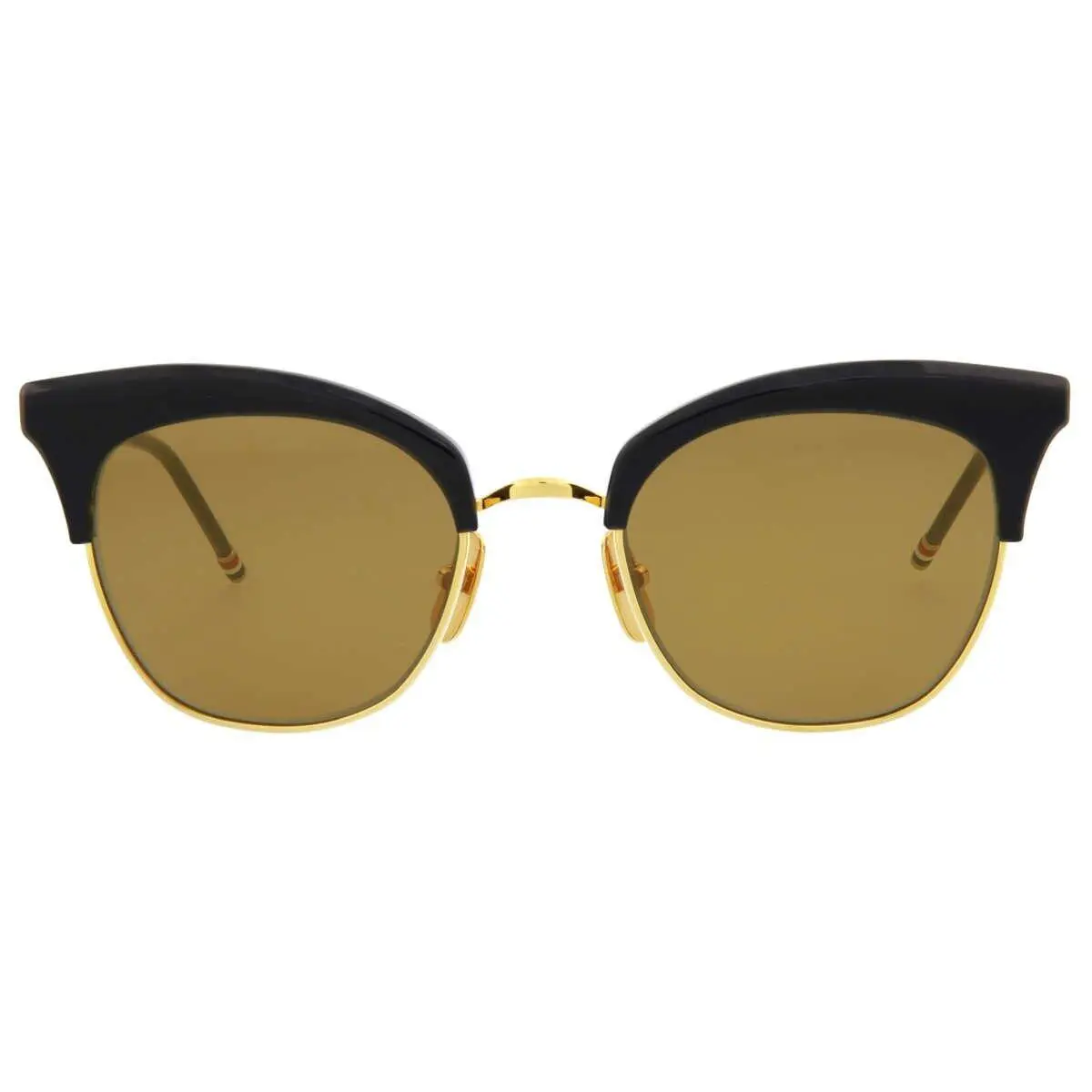 TB507-CTNVYGLD51 Navy Gold w/ Brown Lenses 51-21 Cat Eye Sunglasses by Thom Browne