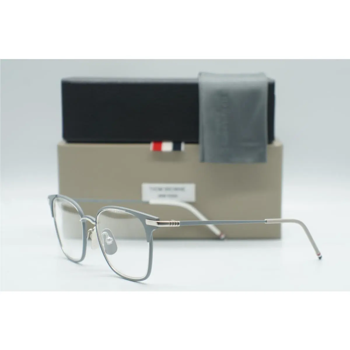 Thom Browne TB-107-B-GRY Slv Eyeglasses Frame RX 51-19