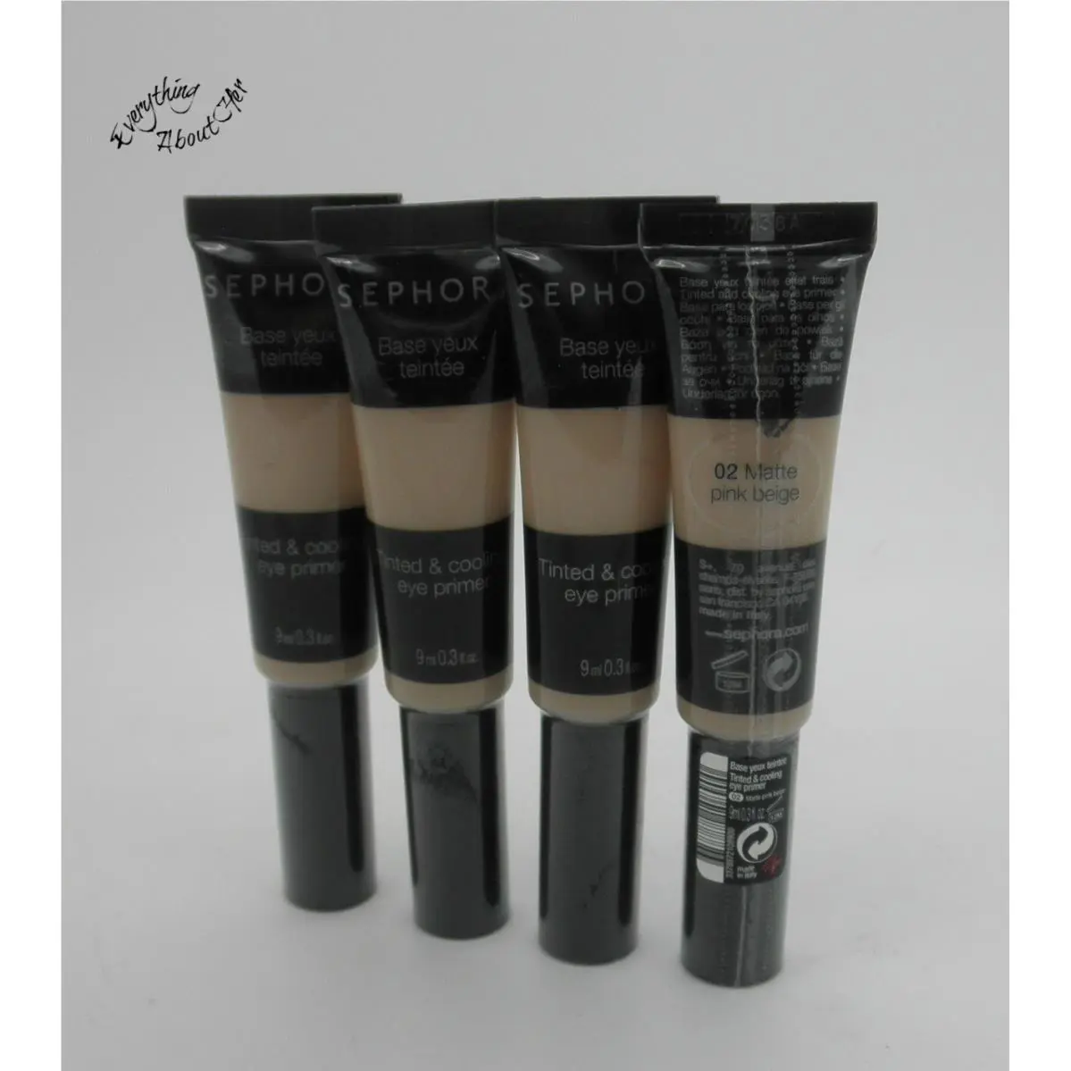 Sephora Tinted Cooling Eye Primer 02 Matte Pink Beige - Lot of 4