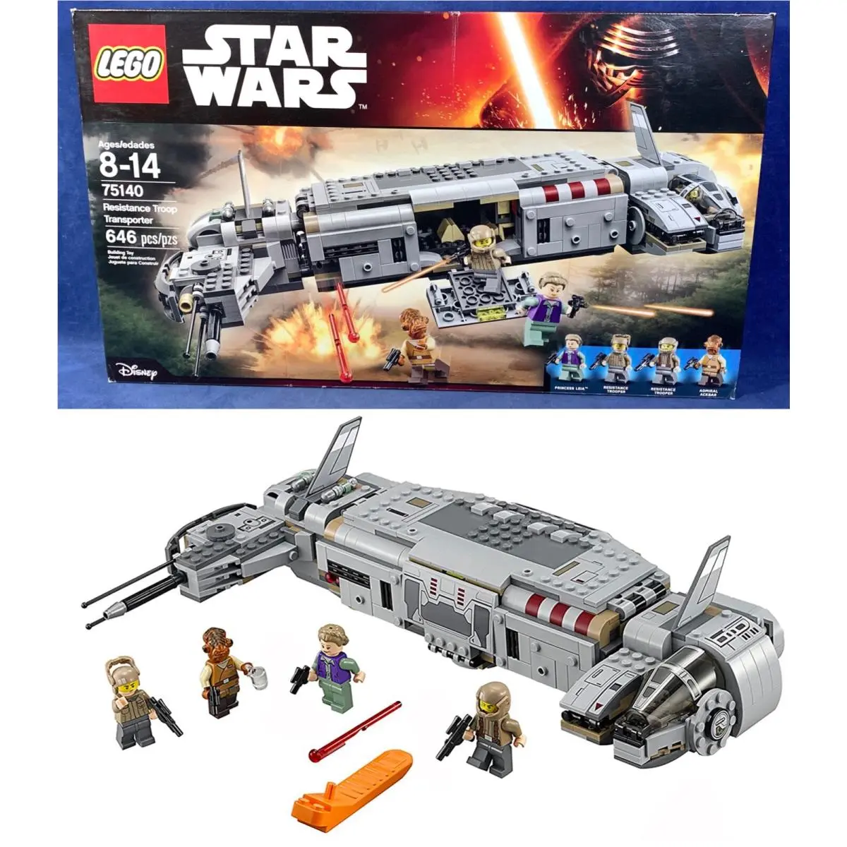 Resistance Troop Transporter - Star Wars Lego 75140 Admiral Ackbar Leia Trooper