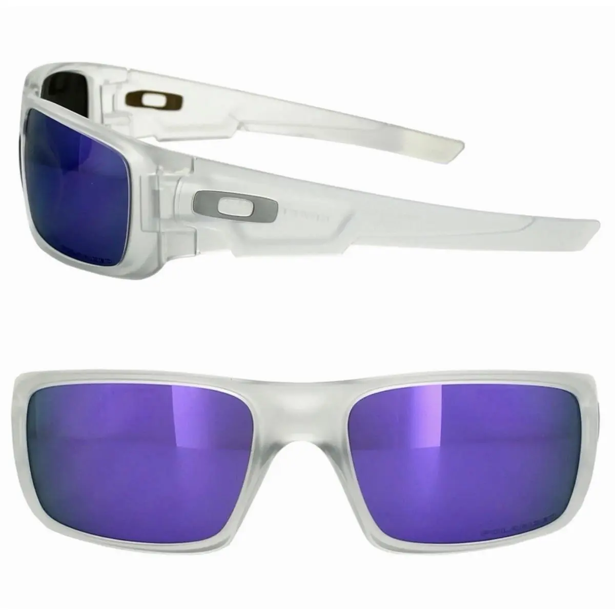 Oakley Crankshaft 9239-09 Sunglasses Matte Clear Frame Violet Iridium Lens 60 mm - Frame: Clear, Lens: Purple