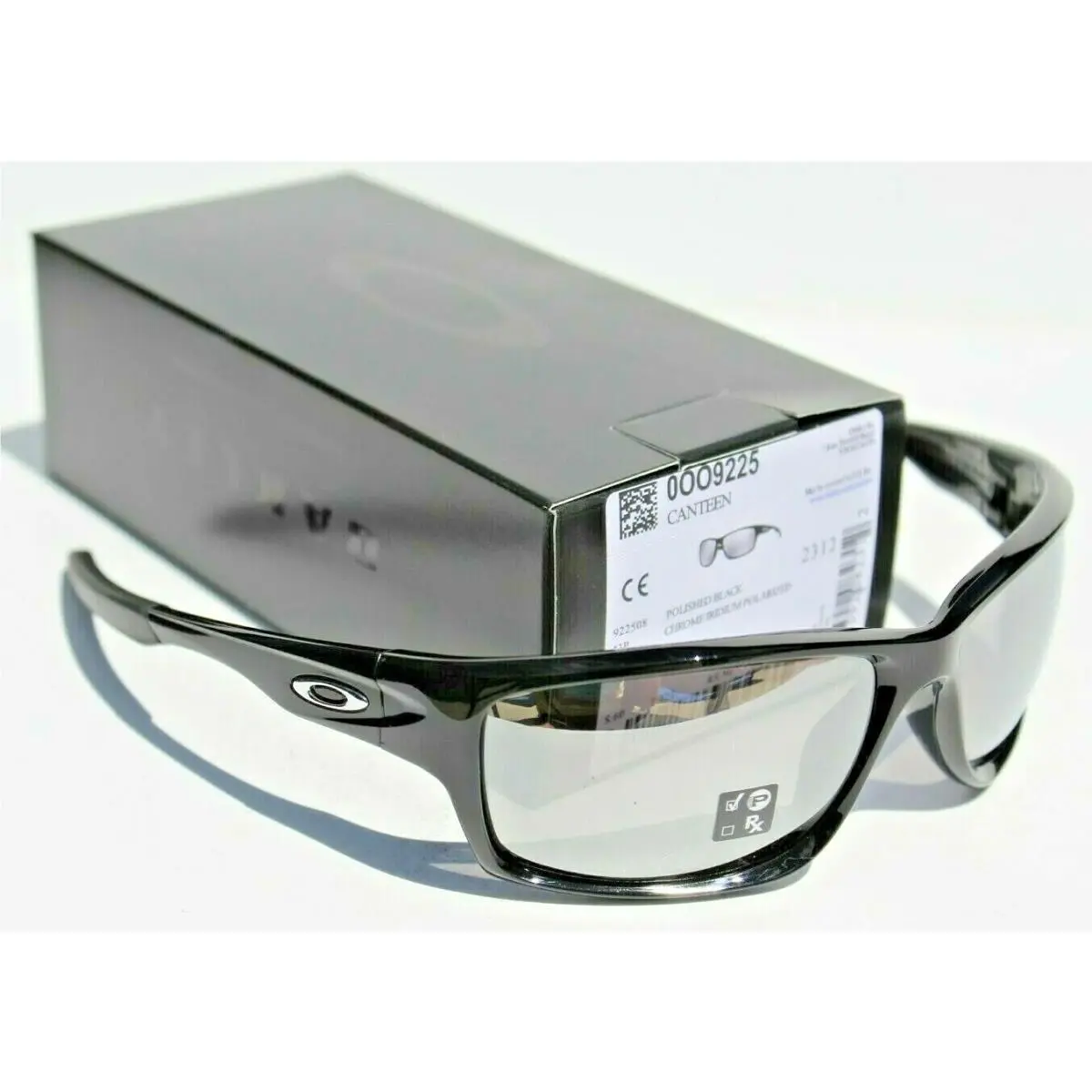 Canteen Polarized Sunglasses Polished Black/chrome Iridium OO9225-08 by Oakley