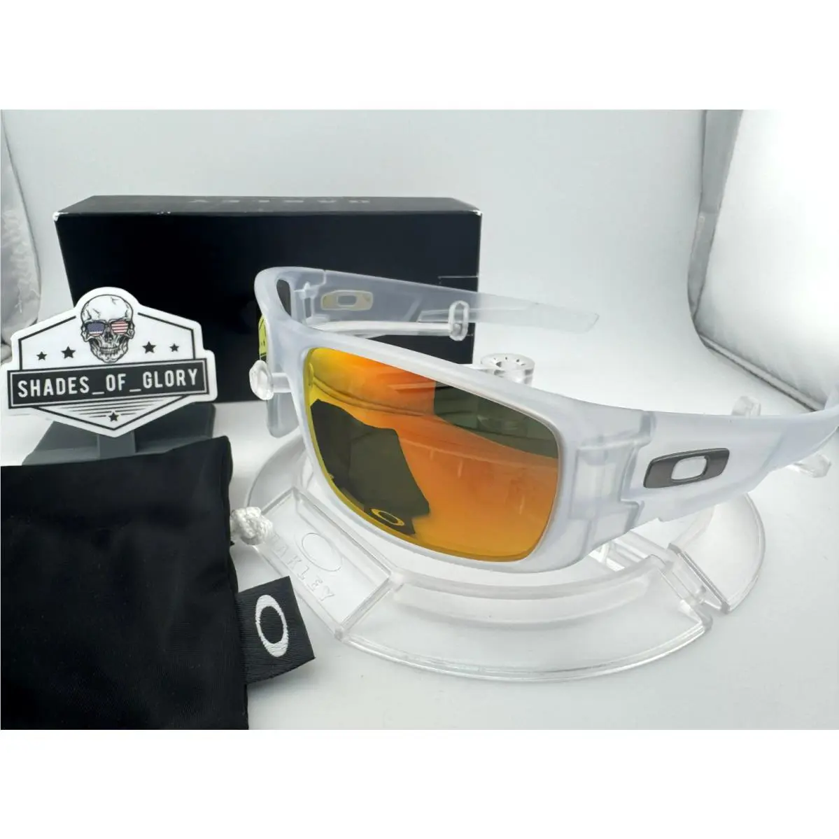 Oakley Crankshaft Matte Clear Ruby Red Aftermarket Polarized Sunglasses OO9239