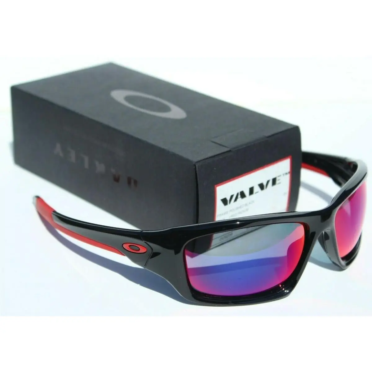 Oakley Valve Sunglasses Polished Black/red Iridium OO9236-02 - Frame: Black, Lens: Red