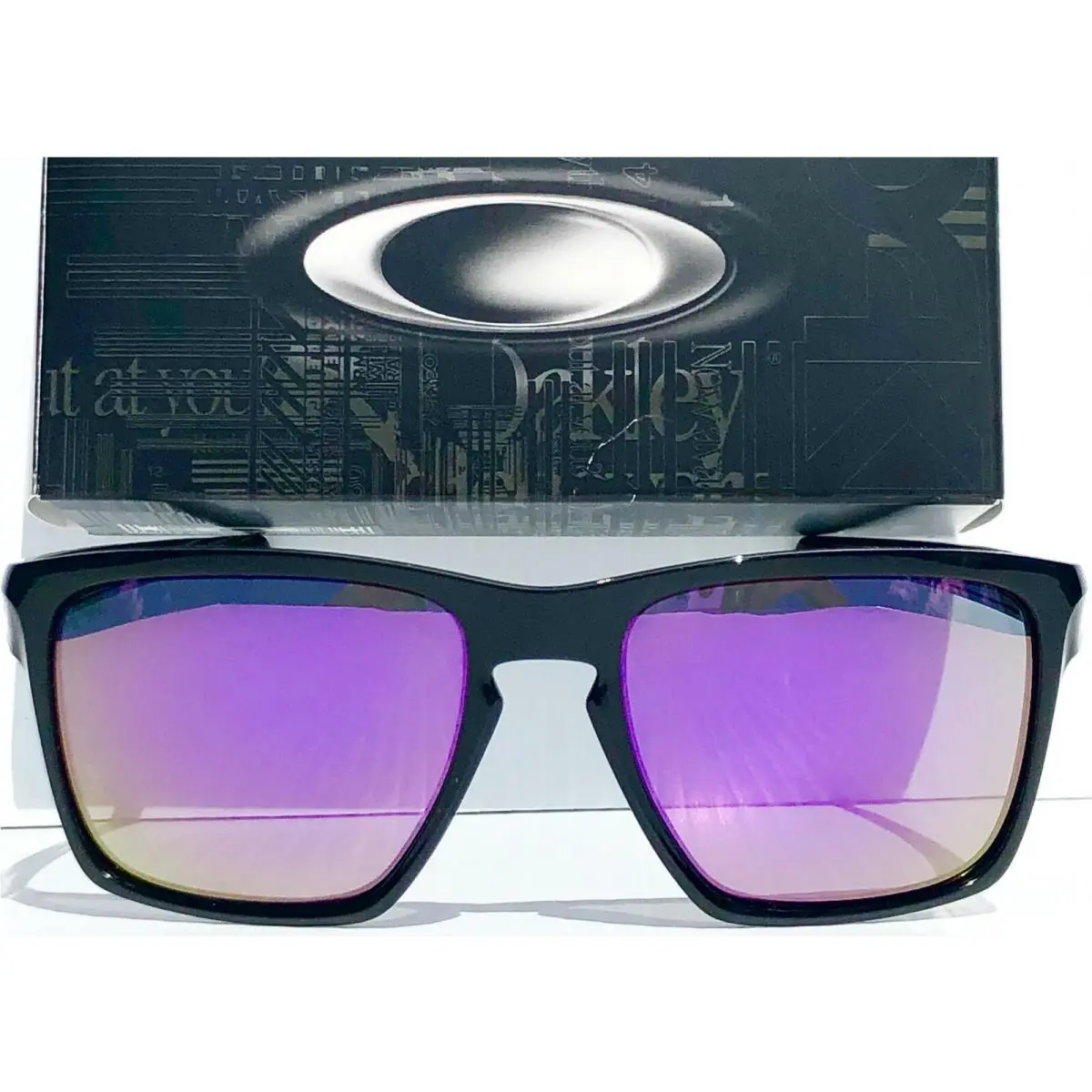 Oakley Sliver XL Shiny Black Polarized Galaxy Violet 2 Lens Set Sunglass 9341-05