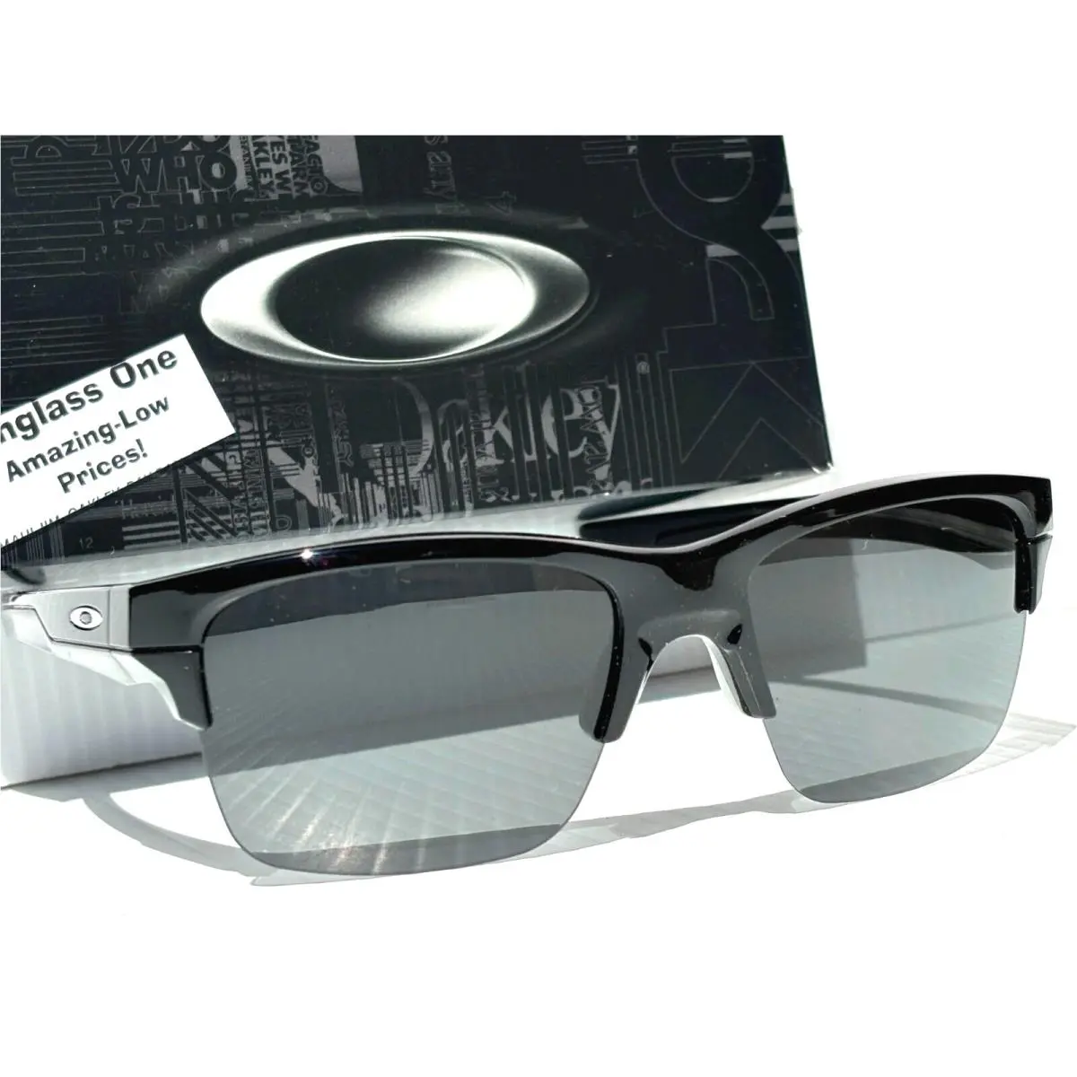 Oakley Thinlink in Shiny Black Polarized Galaxy Black Lens Sunglass 931
