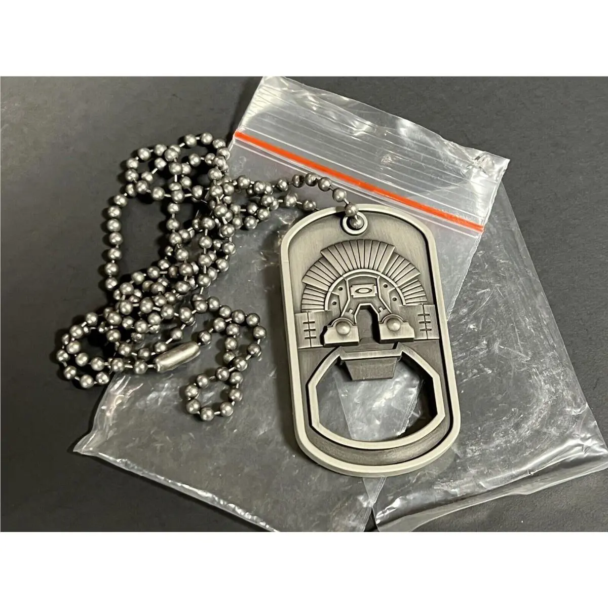 Oakley Dog Tag Bunker Icon Bottle Opener - Metal Display + Decal