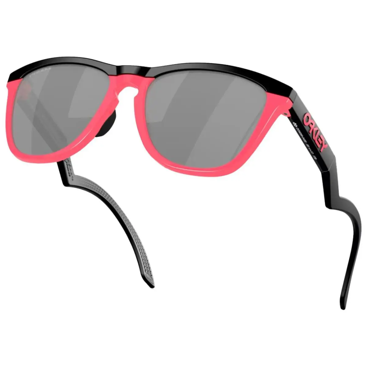 OO9289-0455 Sunglasses Frogskins Hybrid Matte Black Neon Pink Prizm Black by Oakley