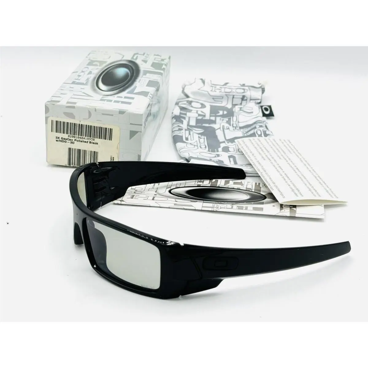 Oakley Gascan Sunglasses 3X- W/ Hdo - 3D Lens Polished Black Frame Black