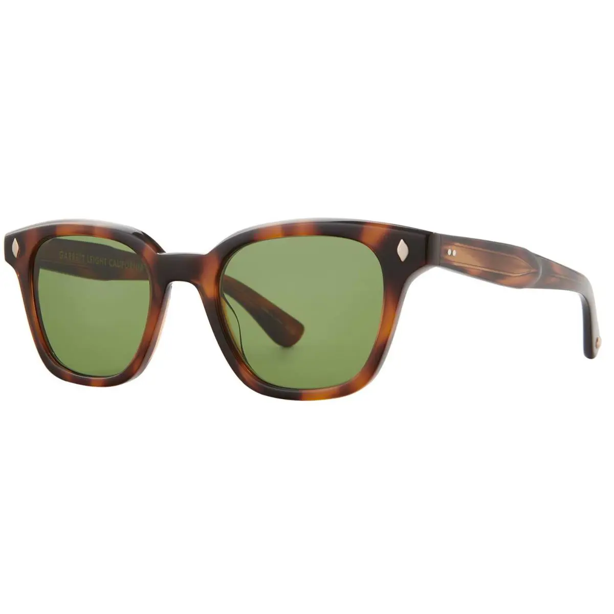 Garrett Leight Broadway Sun Brown Semi-flat/pure Green Spbrnsh/sfpgn Sunglasses - Frame: Brown Semi-Flat, Lens: Pure Green