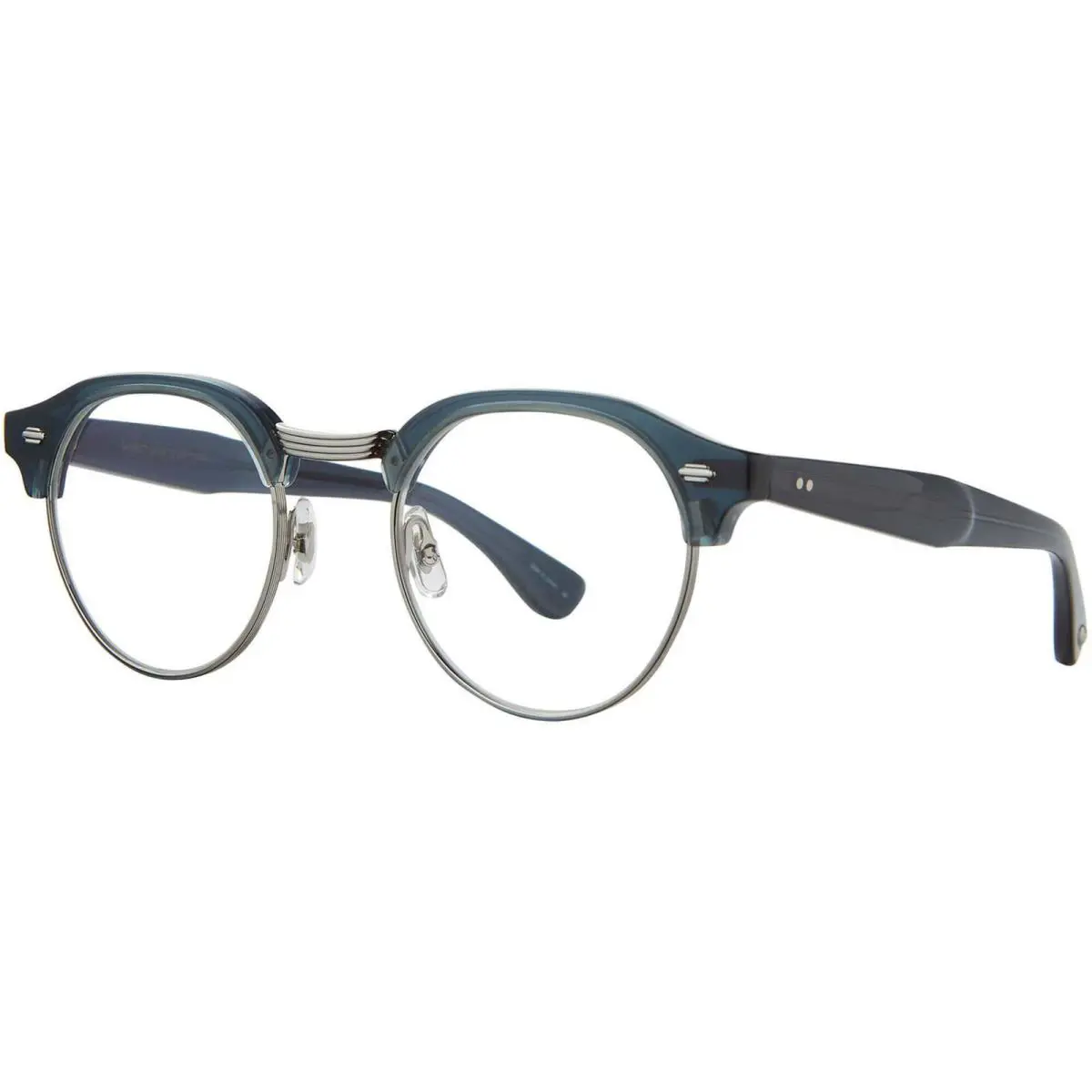 Garrett Leight Unisex Eyeglasses Navy-silver Acetate/metal Frame Oakwood Nvy-s