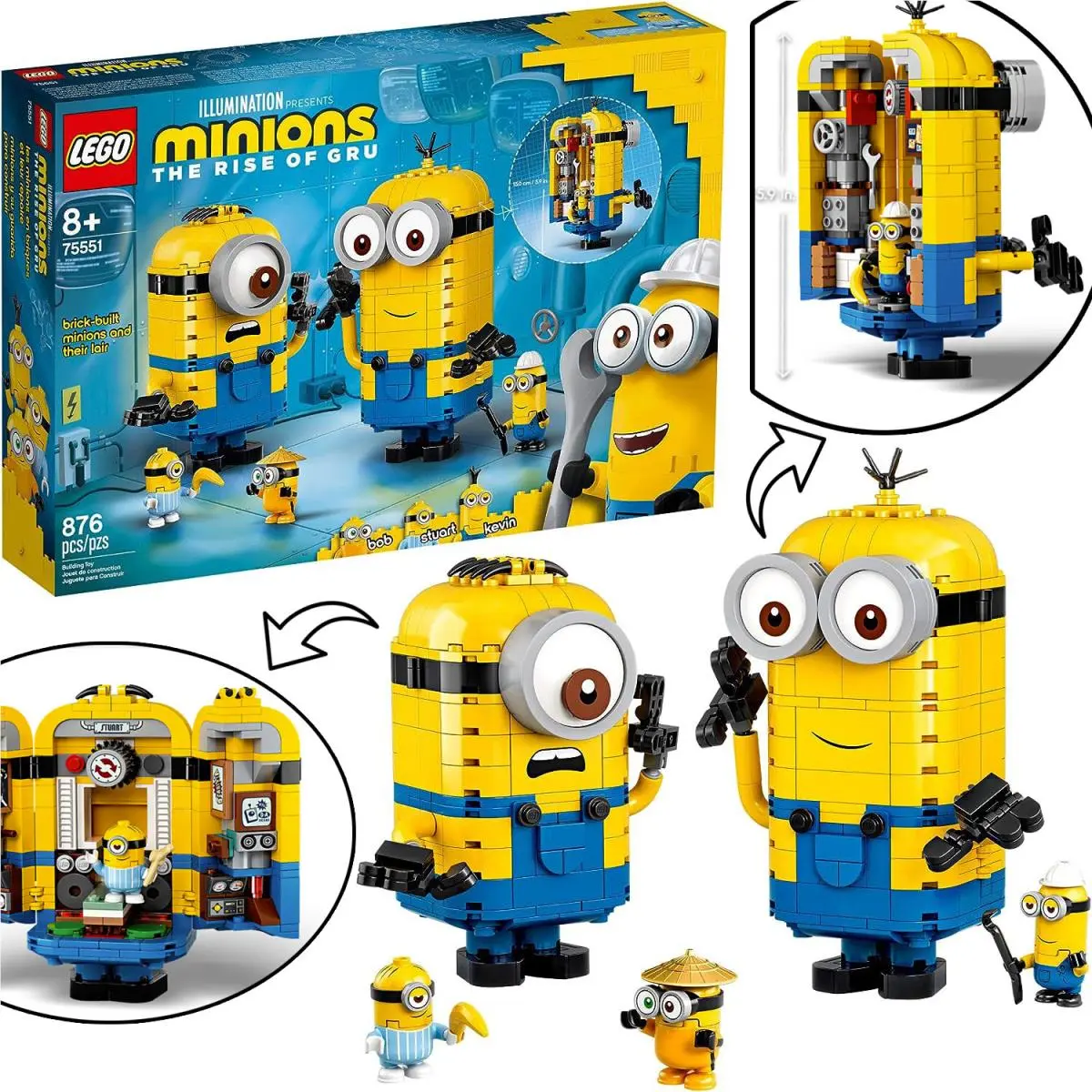 Lego 75551 Minions The Rise of Gru Lair Kevin Stuart Bob 2019 Retired