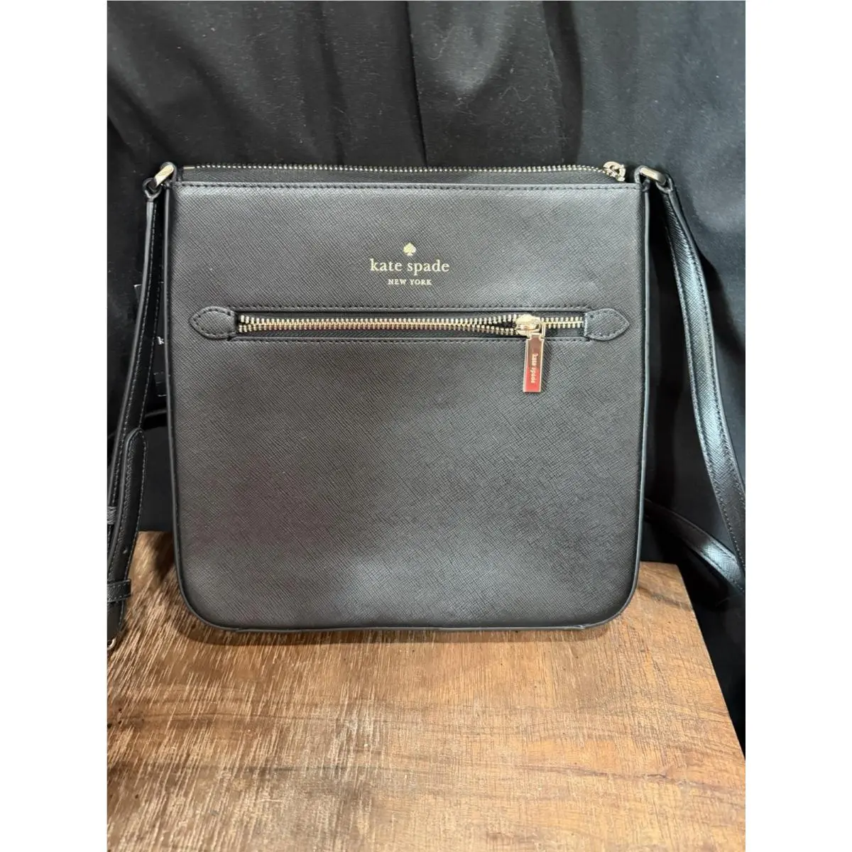 Sadie North South Crossbody Black Saffiano Leather K7379 by Kate Spade