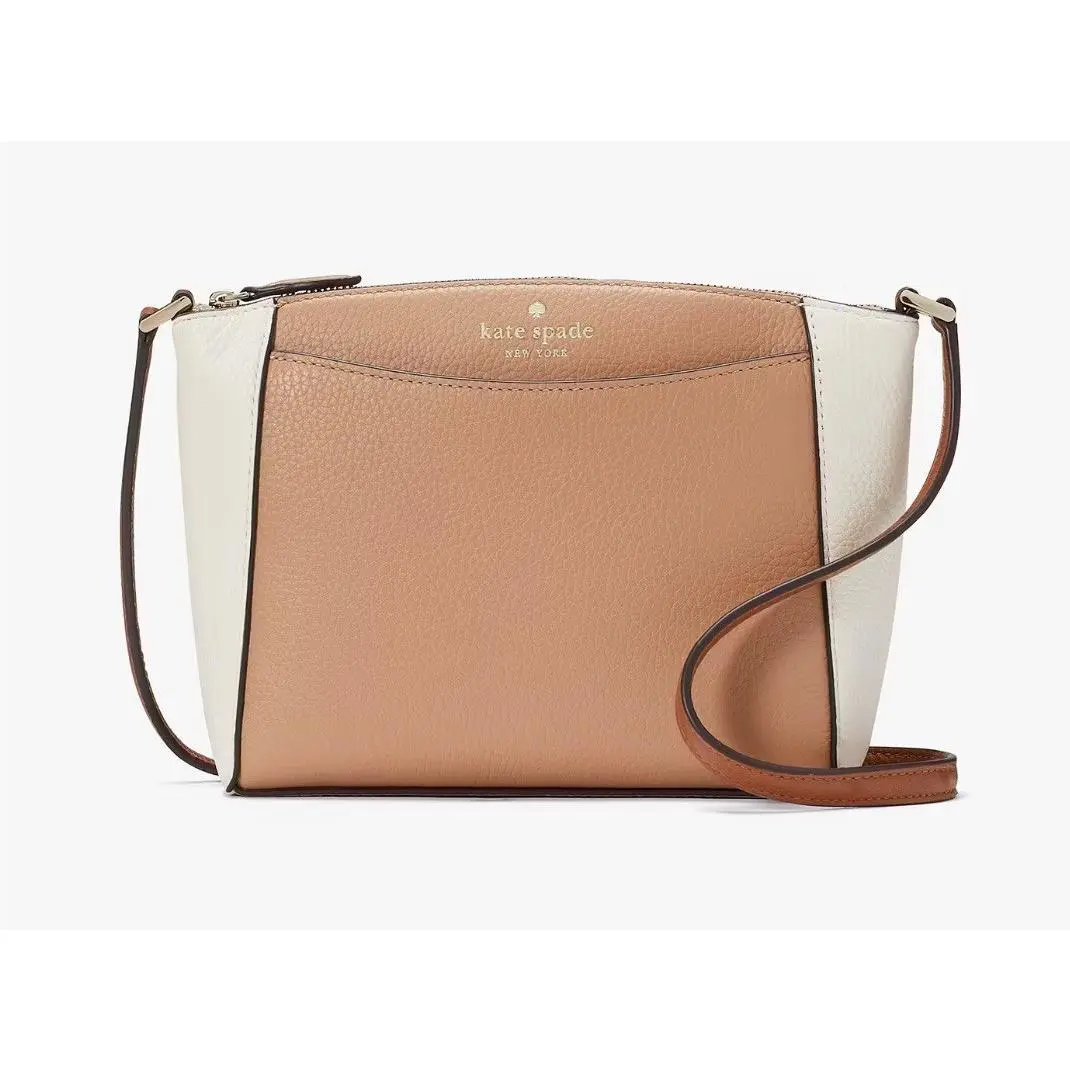 Monica Small Crossbody Pebbled Leather Purse Light Fawn Multi by Kate Spade