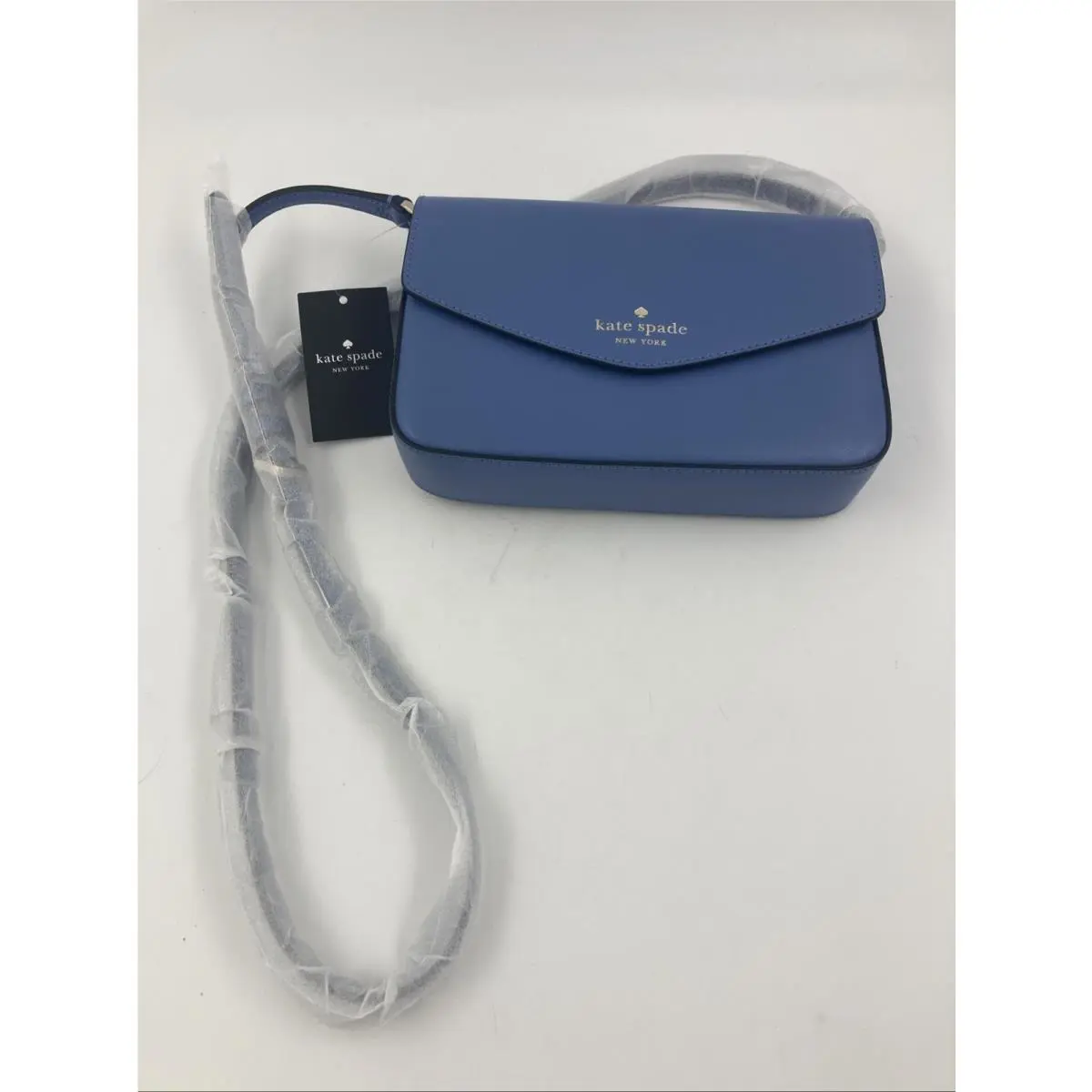 Sadie Envelope Crossbody Purse in Celeste Blue Leather New by Kate Spade