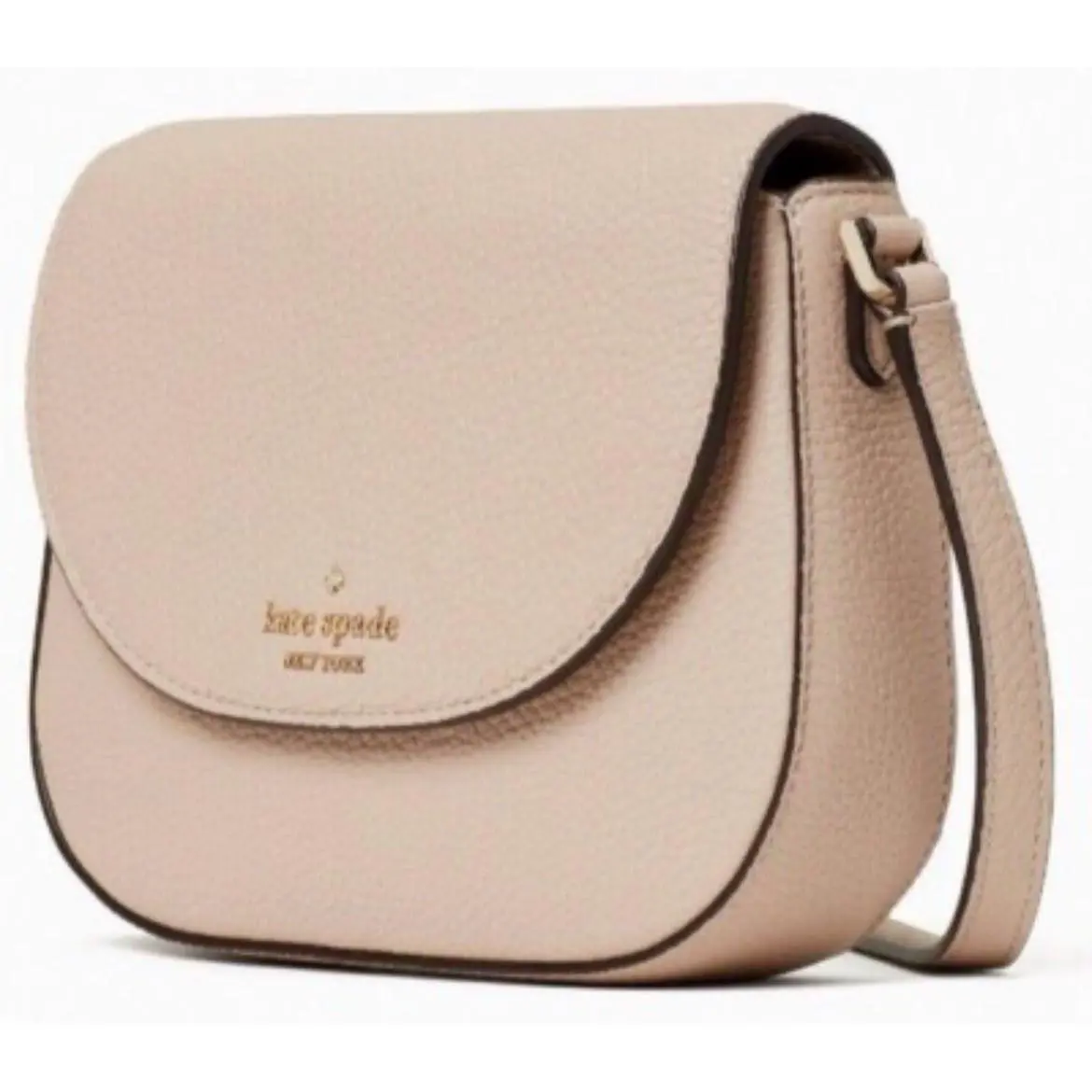 Kate Spade Leila Mini Flap Crossbody Bag Warm Beige Leather Purse WLR00396