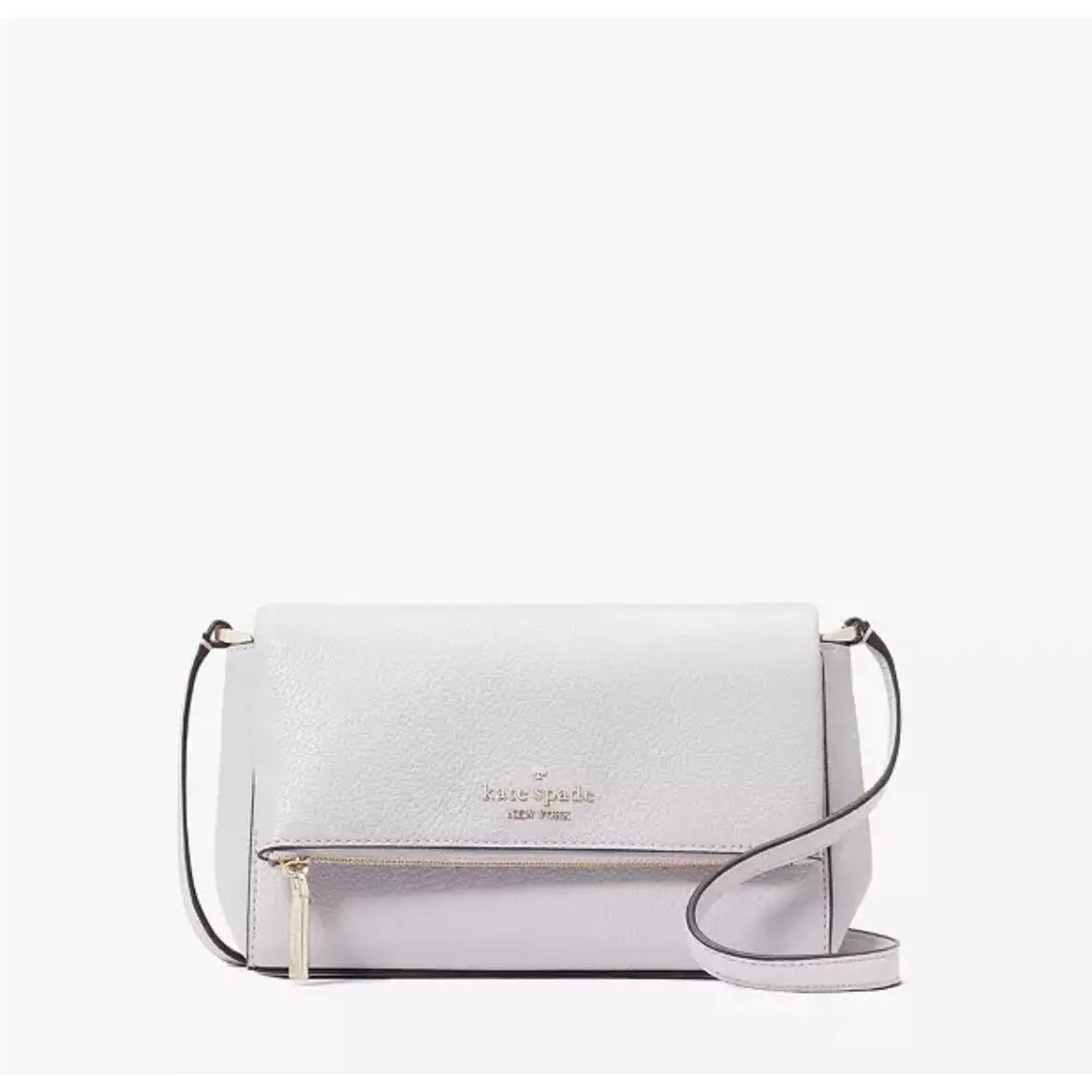 Kate Spade New York Leila Mini Zip Lilac Moonlight Pebble Leather Crossbody Bag