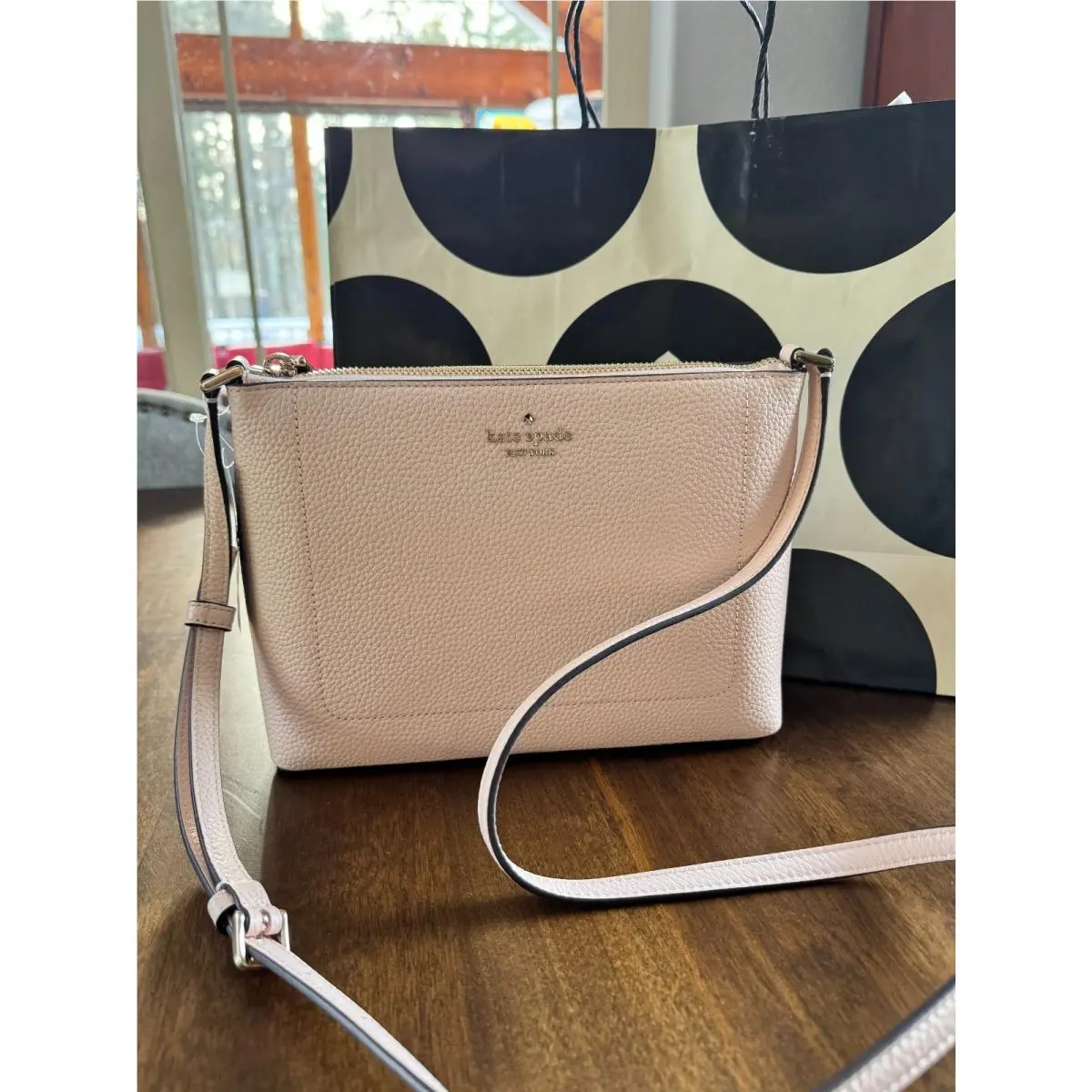 Kate Spade Leila Pebbled Leather Pearl Pink Crossbody Purse KG464 Retail