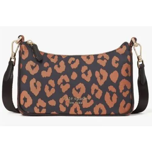 Kate Spade Sam Crossbody Leopard Cheetah Nylon K4460 Leopardo Retail