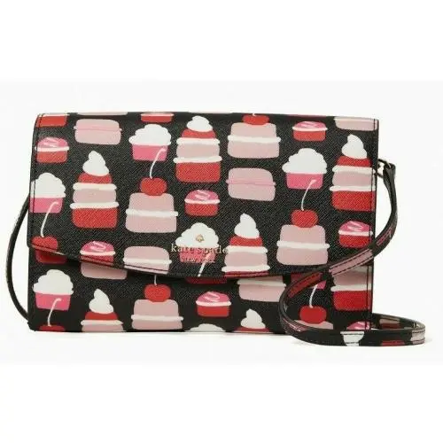 Kate Spade Winni Crossbody Mini Pastries Saffiano WLR00064 Brown Retail