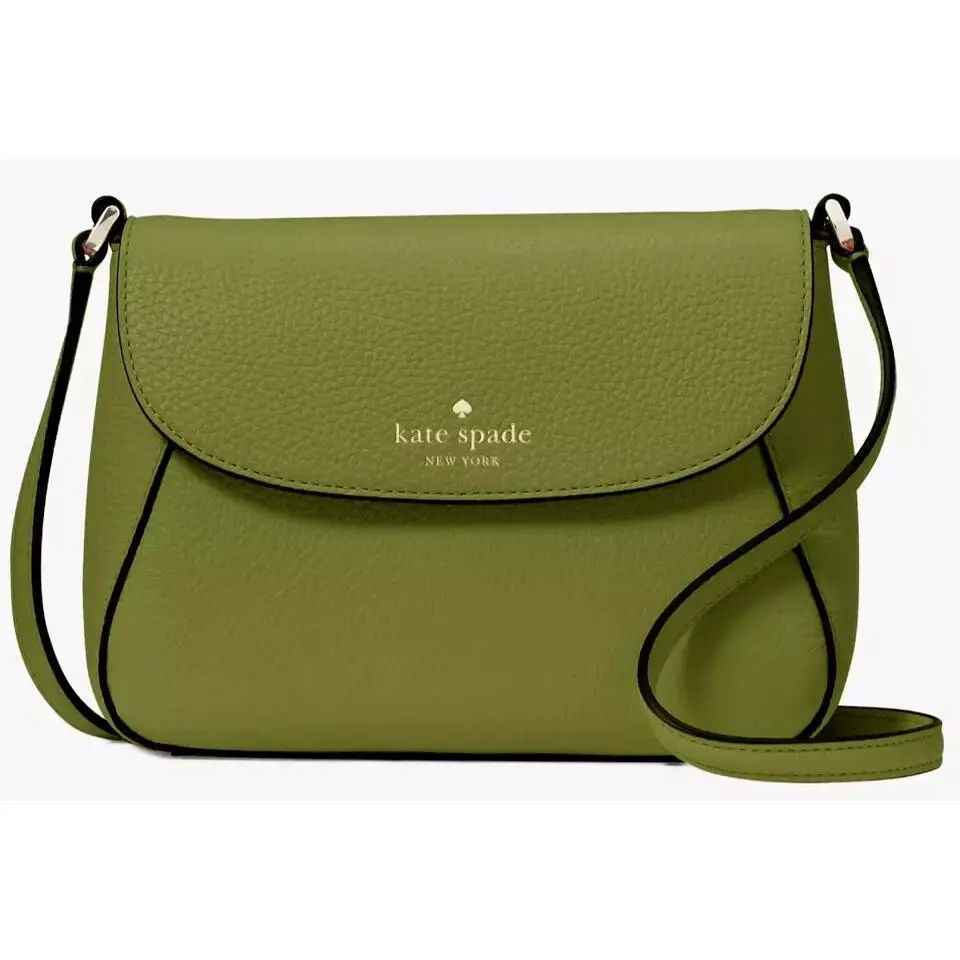 Kate Spade Monica Mini Flap Crossbody Army Olive Green Leather KF364