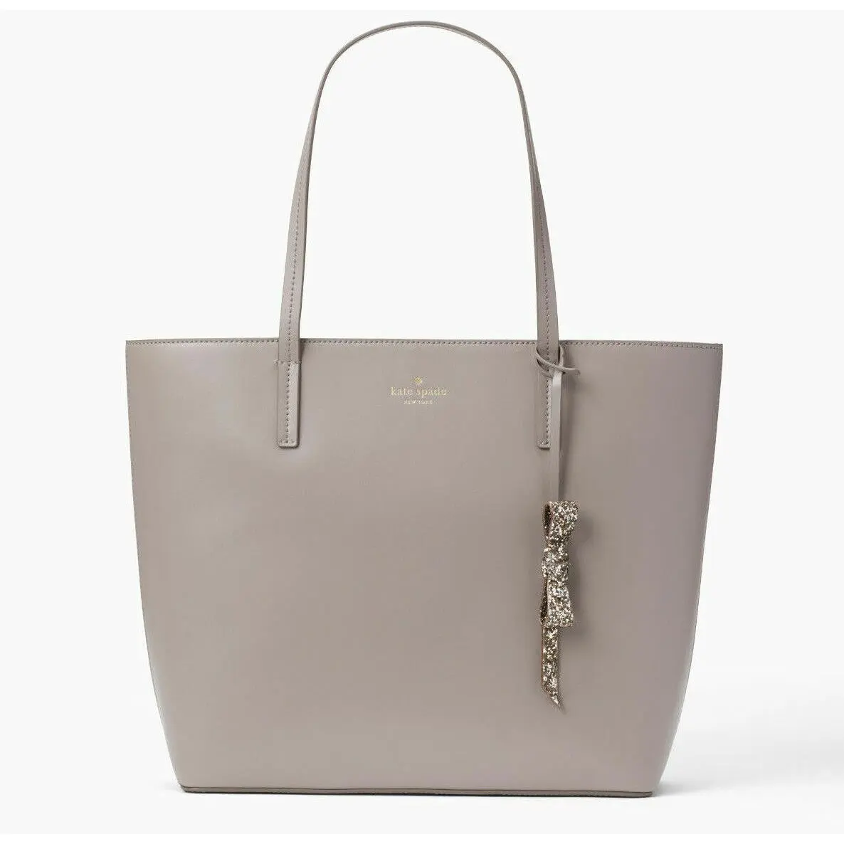 Karla Cityscape Gray Smooth Leather Tote Seton WKRU5670 by Kate Spade