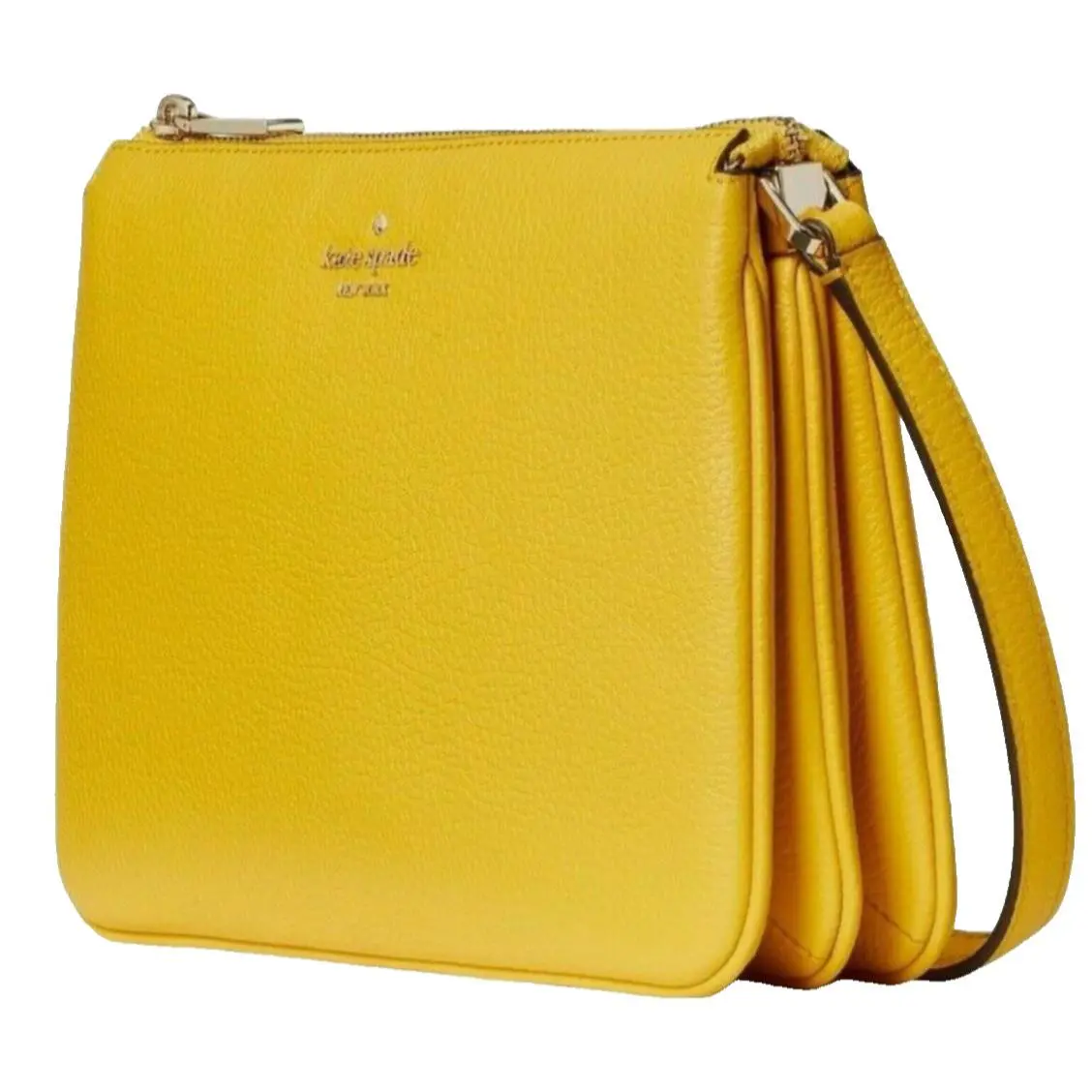 Kate Spade NY Pebbled Leather Crossbody Bag Ocean Fog Blue-gray WKR00448