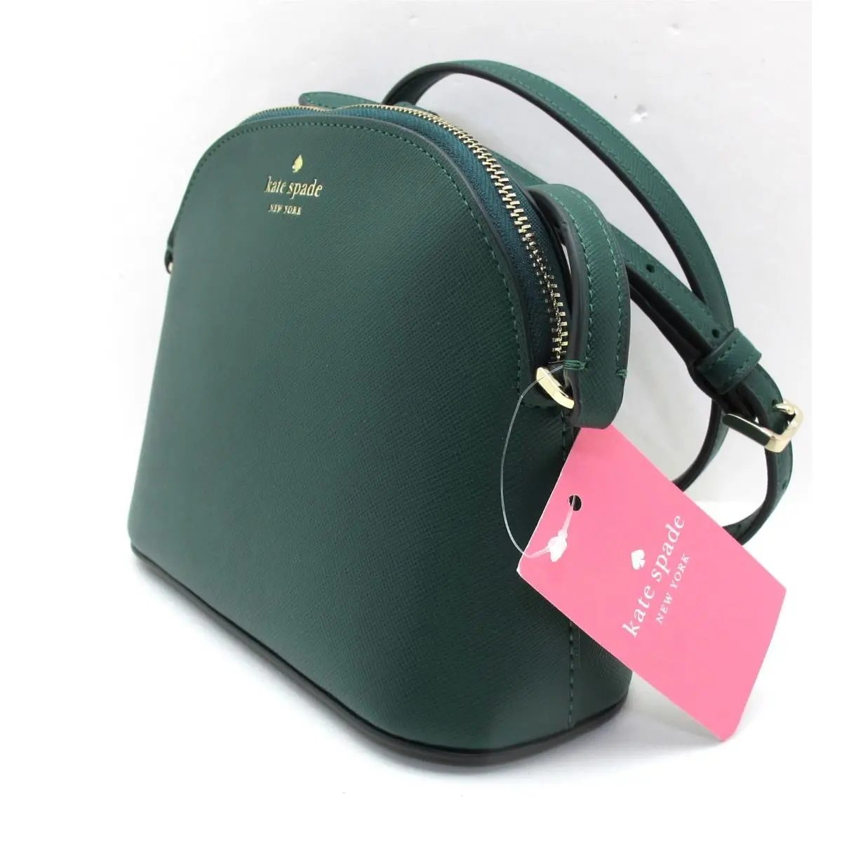 Saffiano Leather SM Dome Crossbody Shoulder Deep Jade by Kate Spade