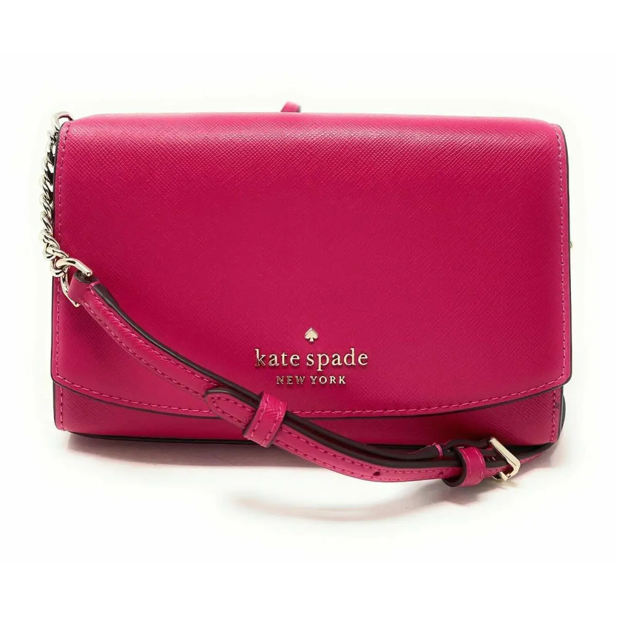 Kate Spade Staci Small Flap Chain Crossbody Pink Saffiano WLR00632 FS Y