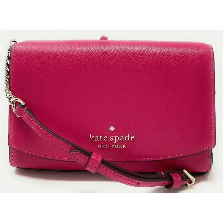 Staci Small Flap Chain Madison Crossbody Pink Saffiano WLR00632 by Kate Spade