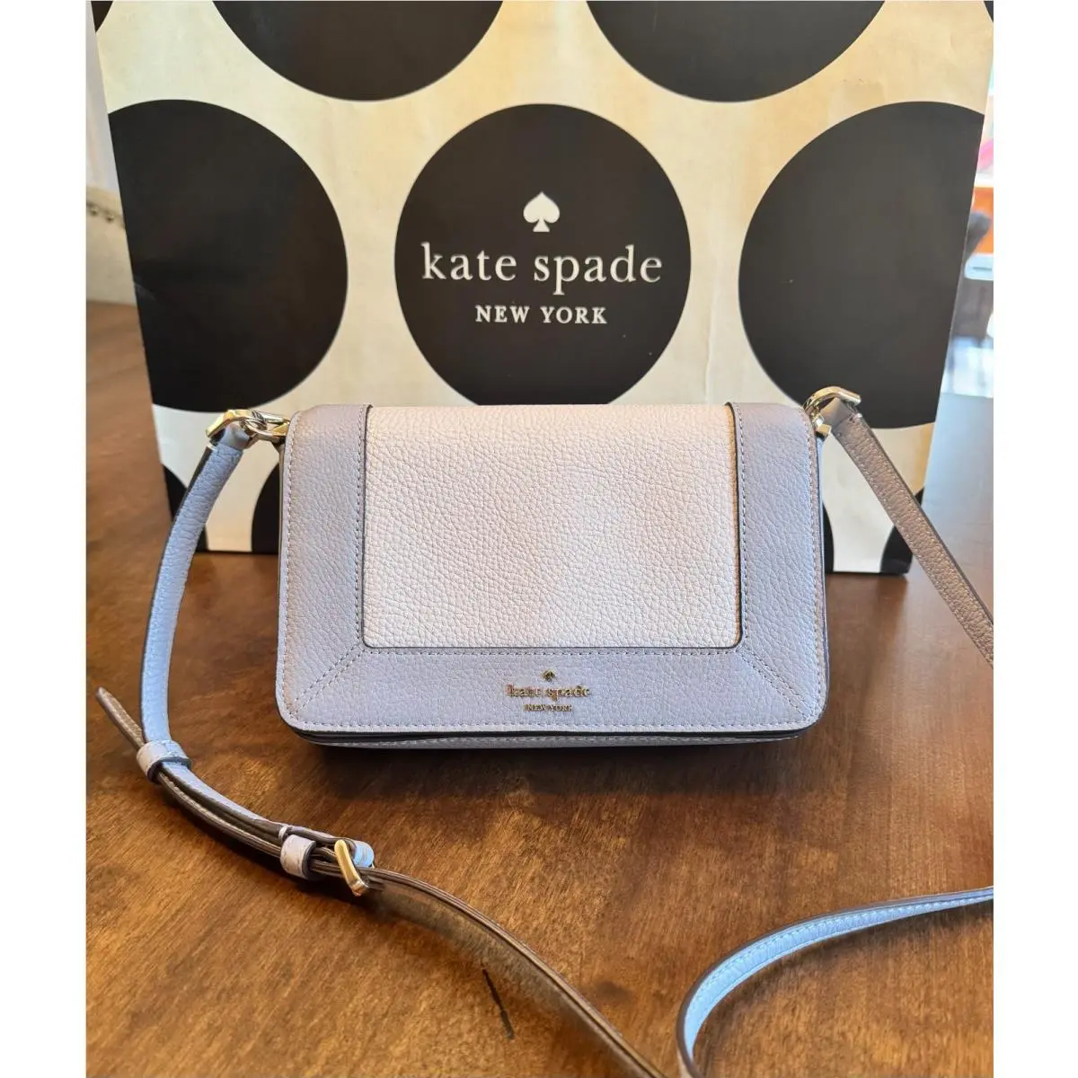 Lena Mini Crossbody KH792 Mountain Grey Pebbled Leather by Kate Spade