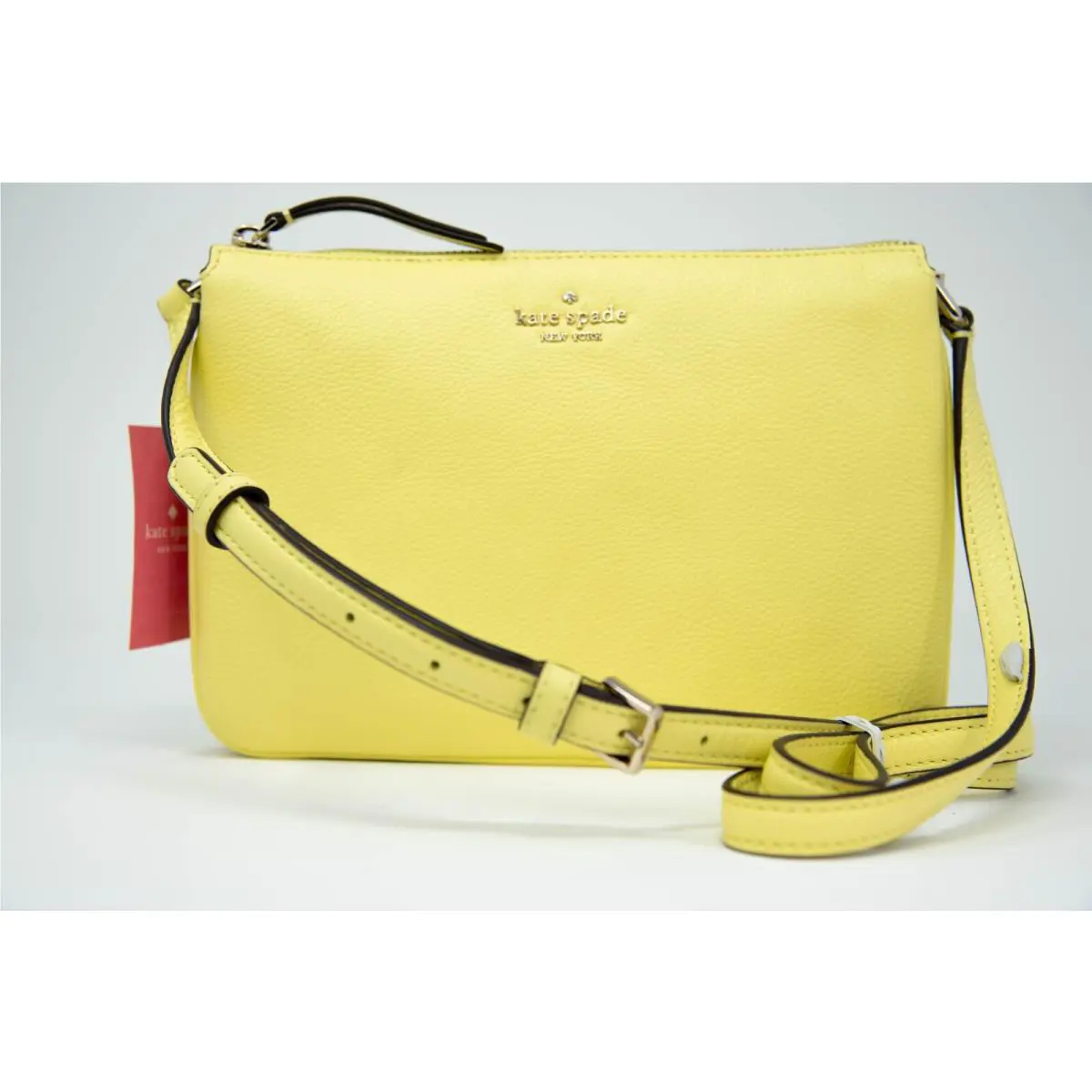 Kate Spade Jackson Triple Gusset Yellow Leather Crossbody