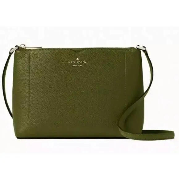 Kate Spade Harlow Pebble Leather Crossbody Bag Shoulder Bag Army Green
