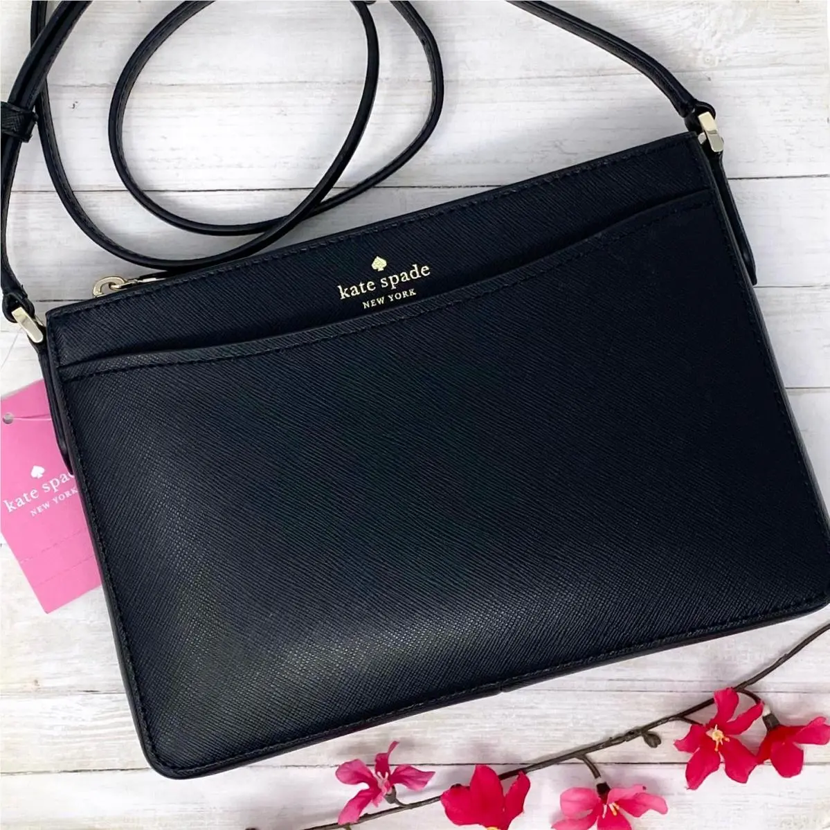 Rory Crossbody Purse in Black Leather k6176 by Kate Spade