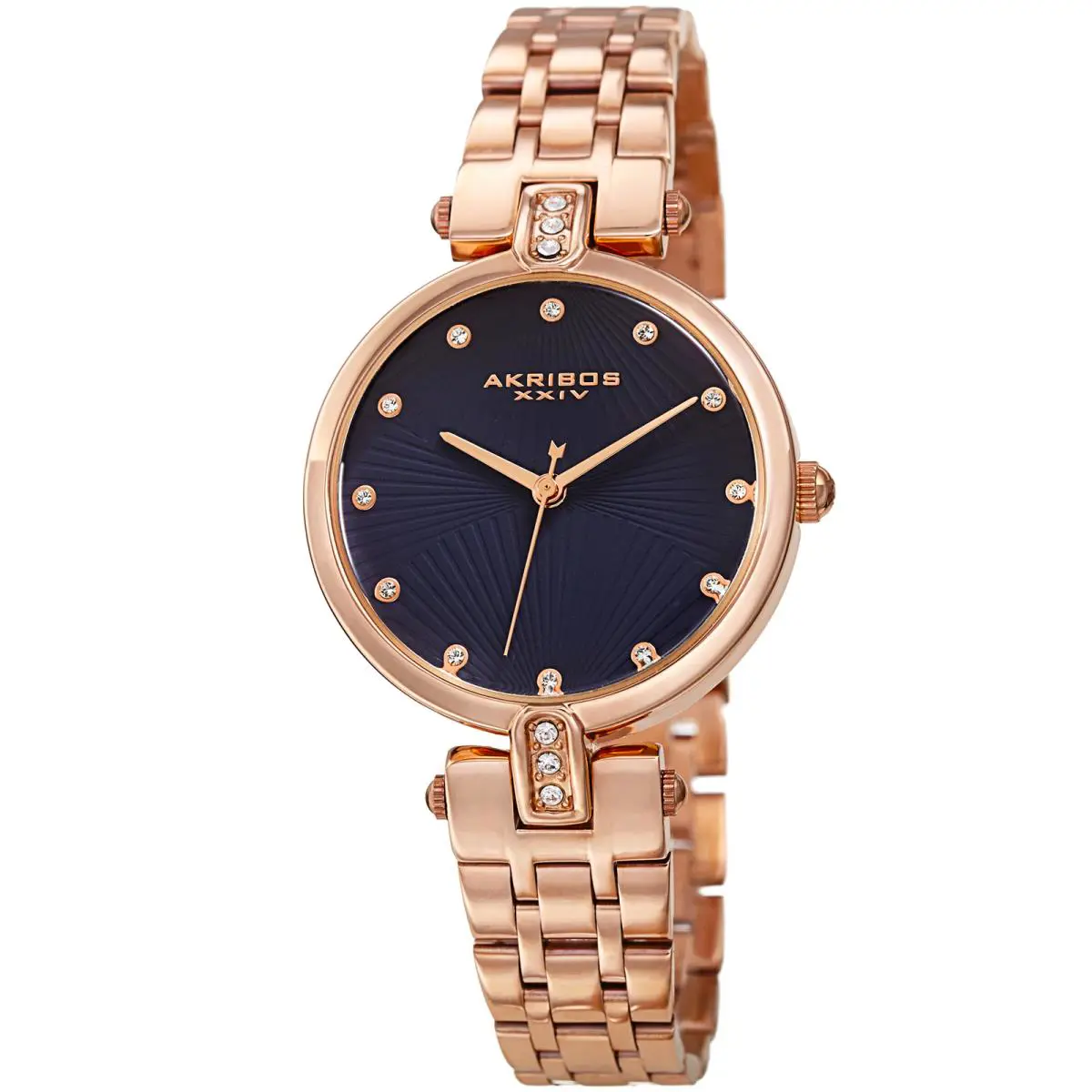 Women`s Akribos Xxiv AK1085 Swarovski Crystal Stainless Steel Bracelet Watch Blue by Akribos XXIV