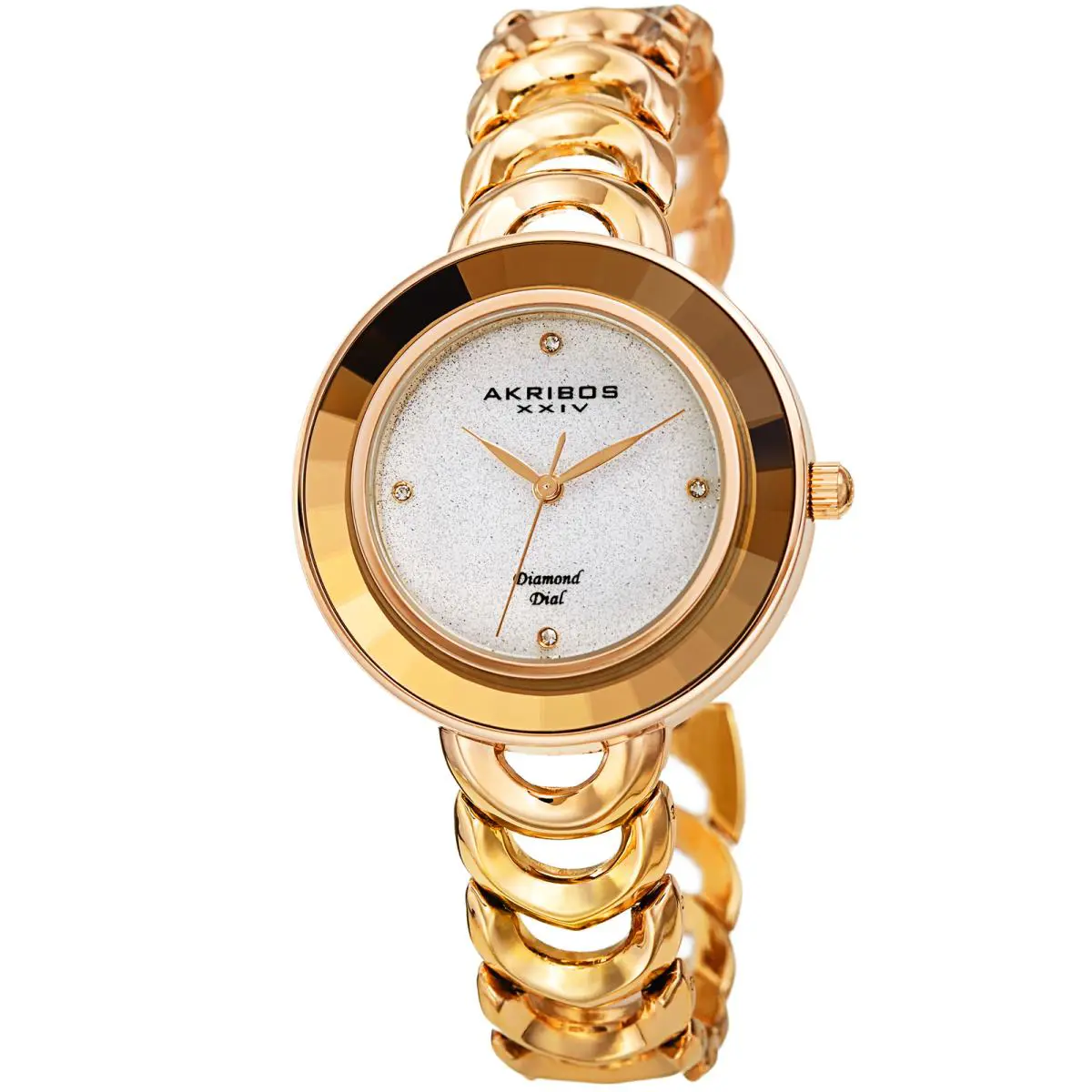 Women`s Akribos Xxiv AK1088 Smart Design Diamond Glitter Stainless Steel Watch Gold by Akribos XXIV