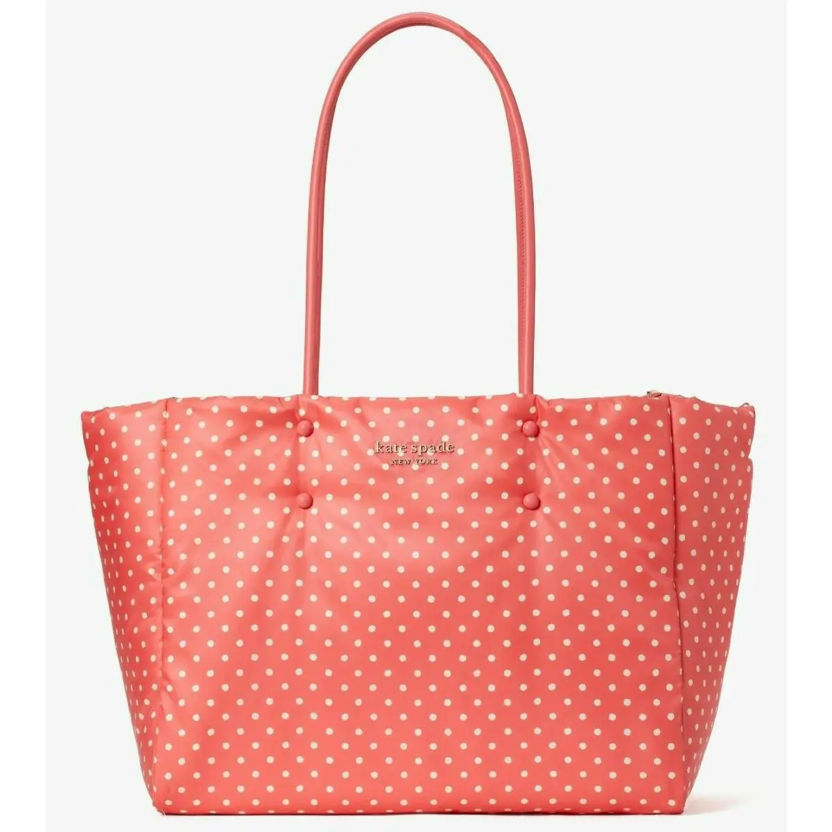 Nnwb Kate Spade Everything Puffy Large Orange Nylon Tote Polka PXR00369 Gift Y